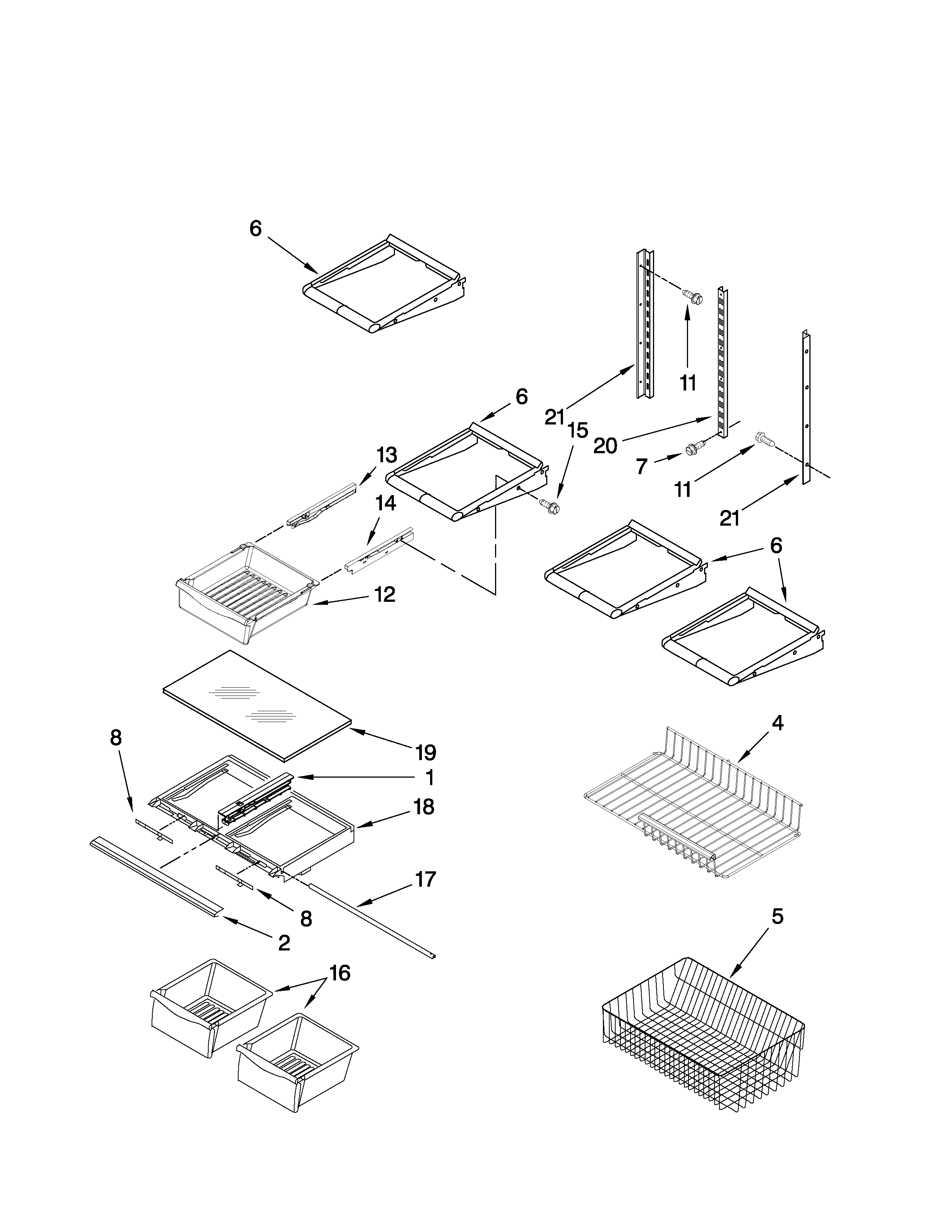Maytag MBB1953WEB1 shelf parts diagram