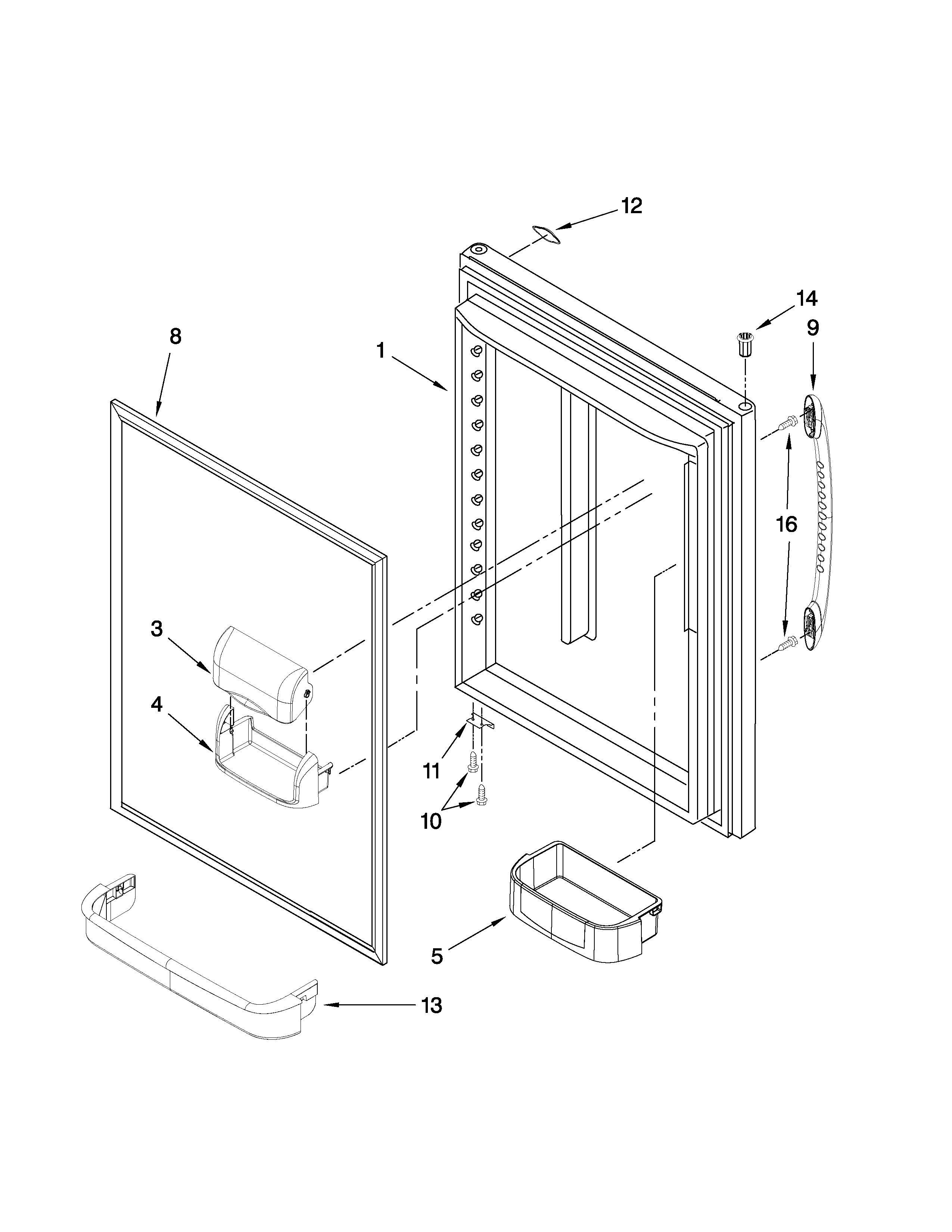Whirlpool EB9FVBXWB01 refrigerator door parts diagram