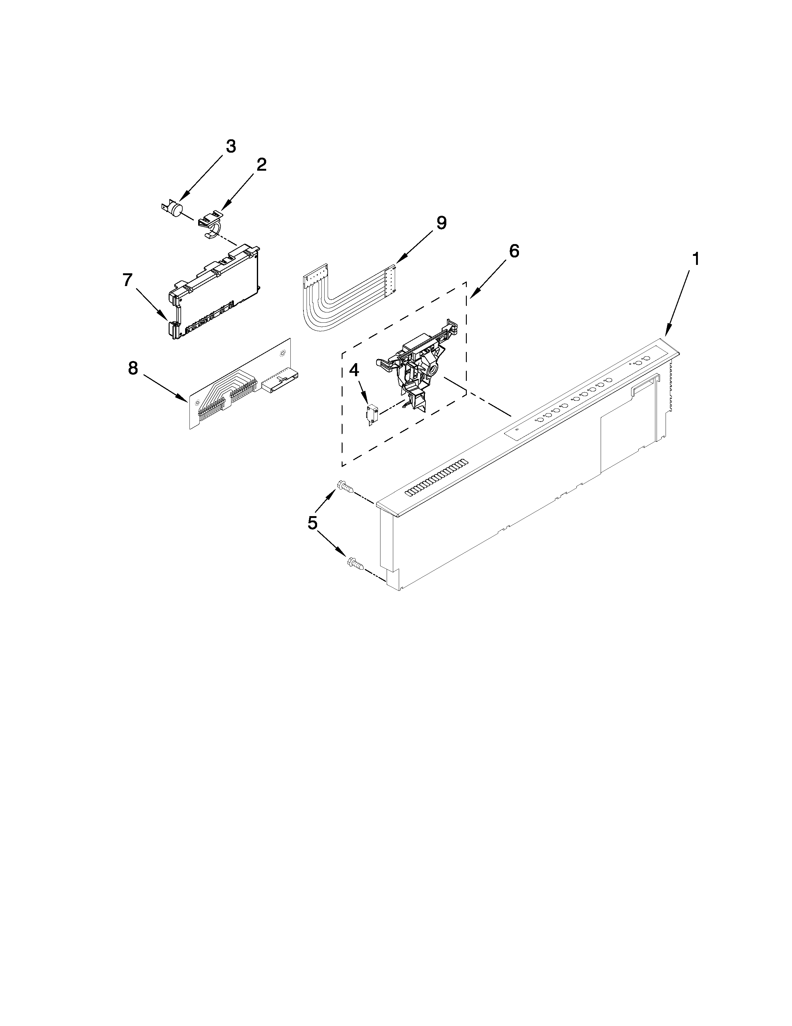 KitchenAid KUDS50SVSS2 control panel parts diagram