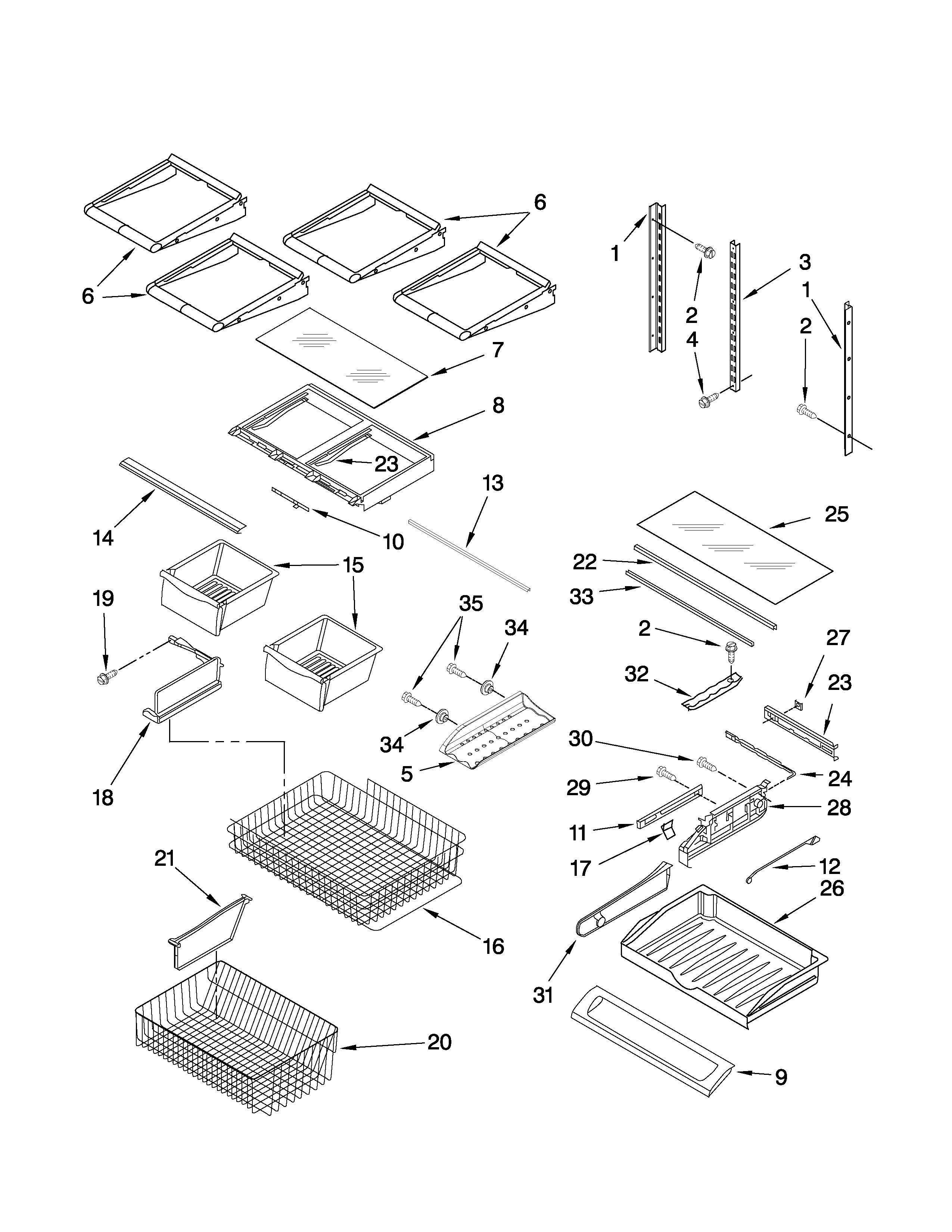 Amana GB2026REKS5 shelf parts diagram