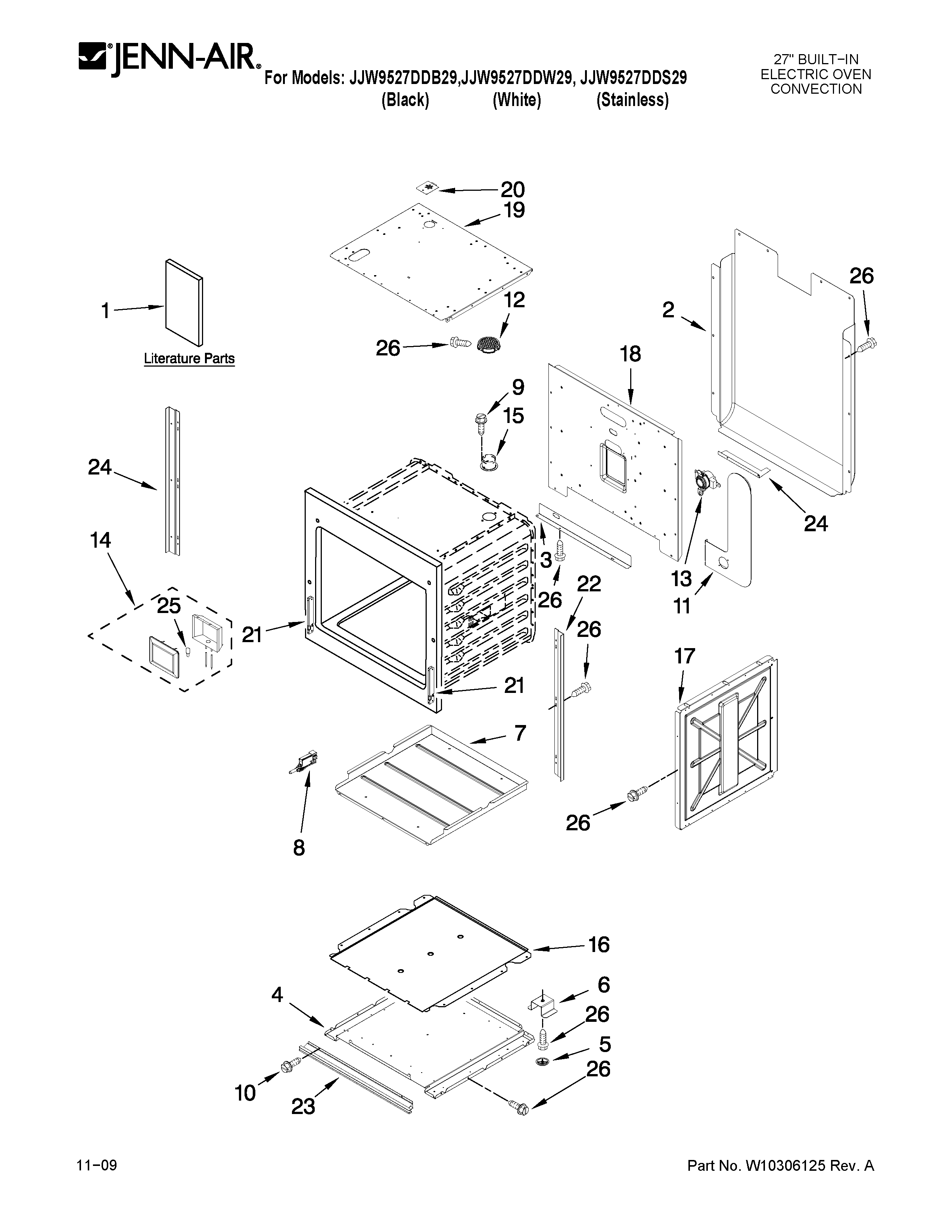 Jenn-Air JJW9527DDS29 oven parts diagram