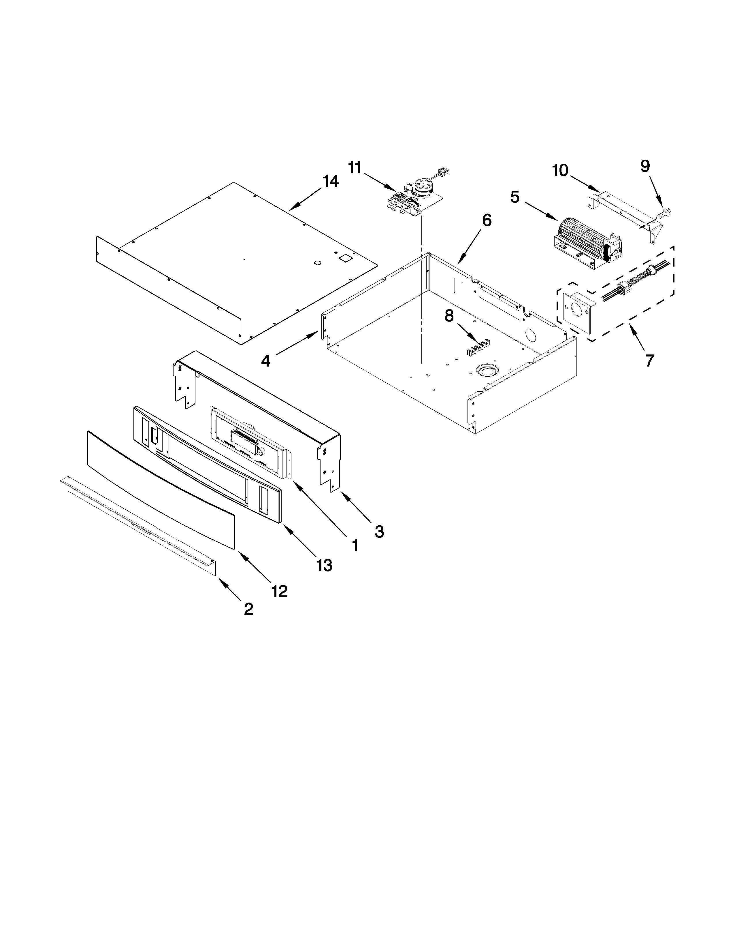 Jenn-Air JJW9527DDS29 control panel parts diagram