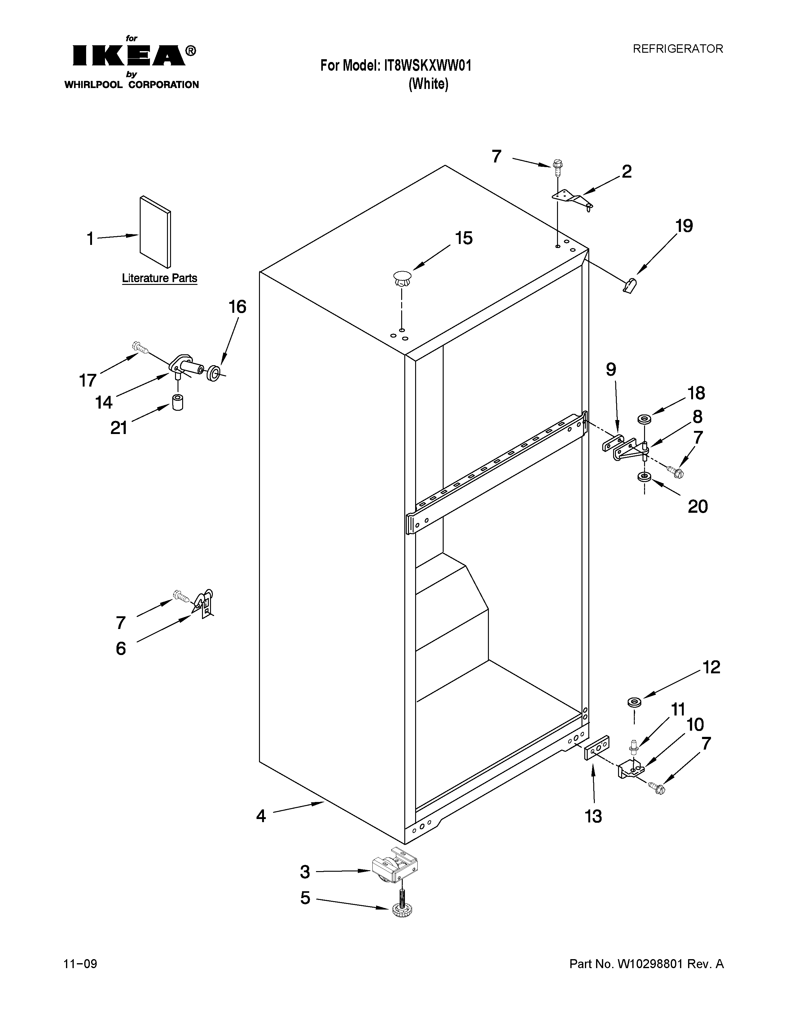 Ikea IT8WSKXWW01 cabinet parts diagram