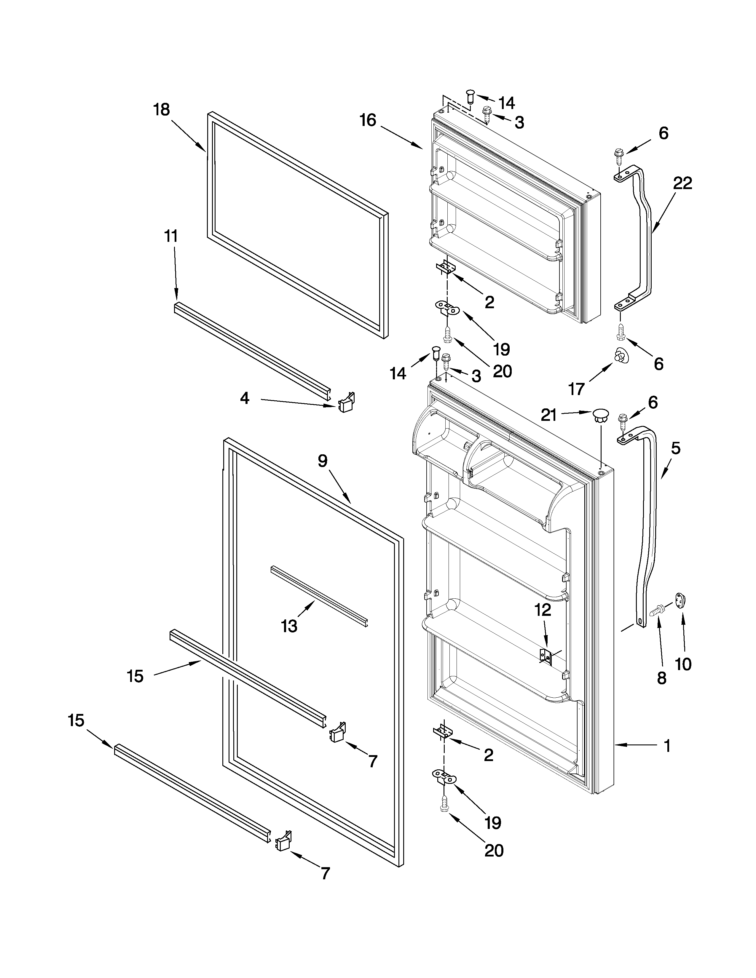 Ikea IT8WSKXWW01 door parts diagram