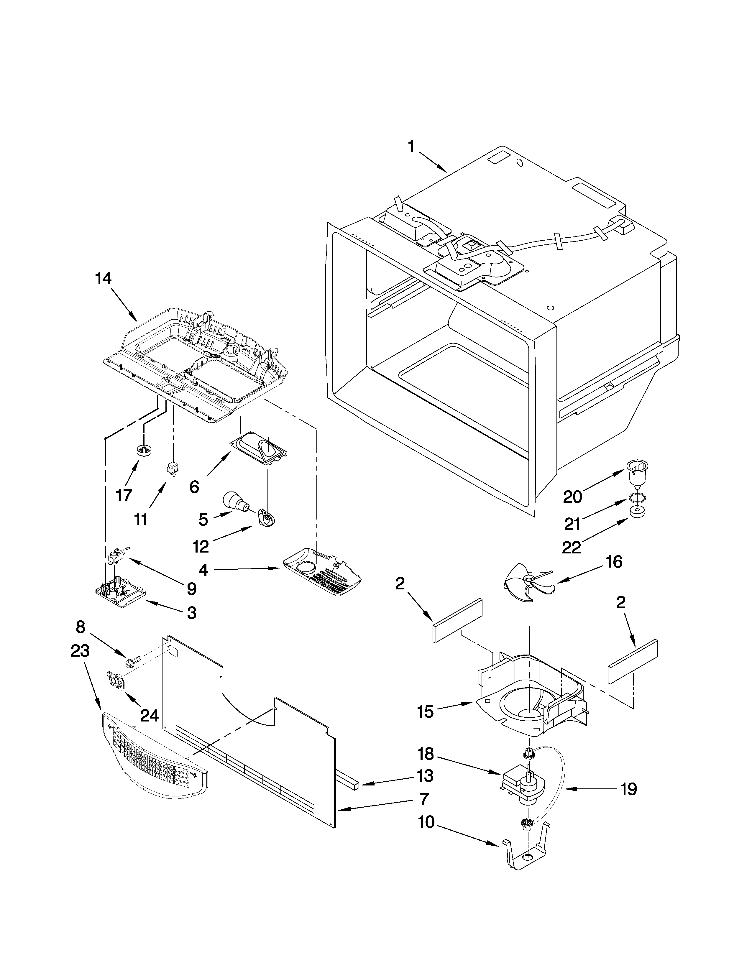 Inglis ITB19330Q01 freezer liner parts diagram
