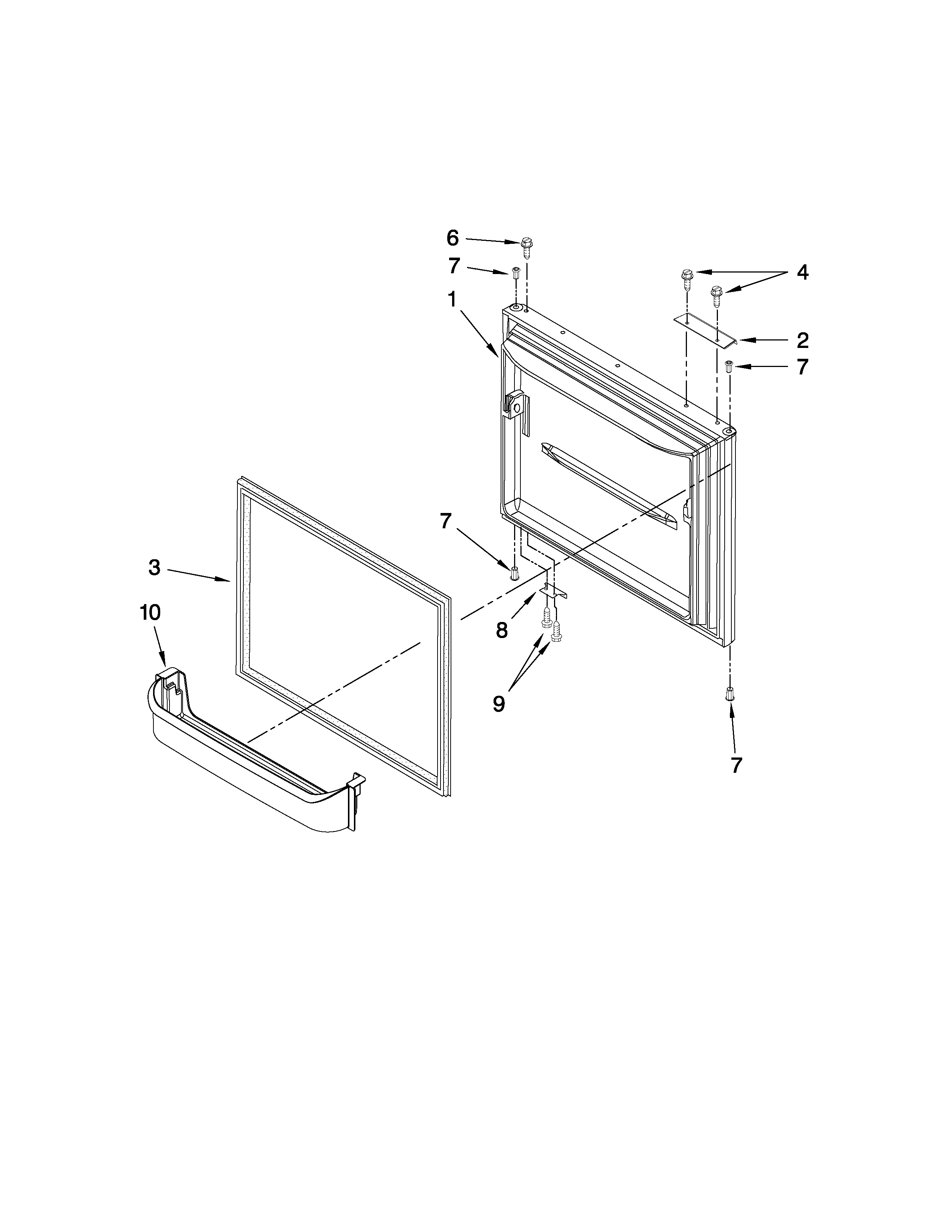 Inglis ITB19330Q01 freezer door parts diagram