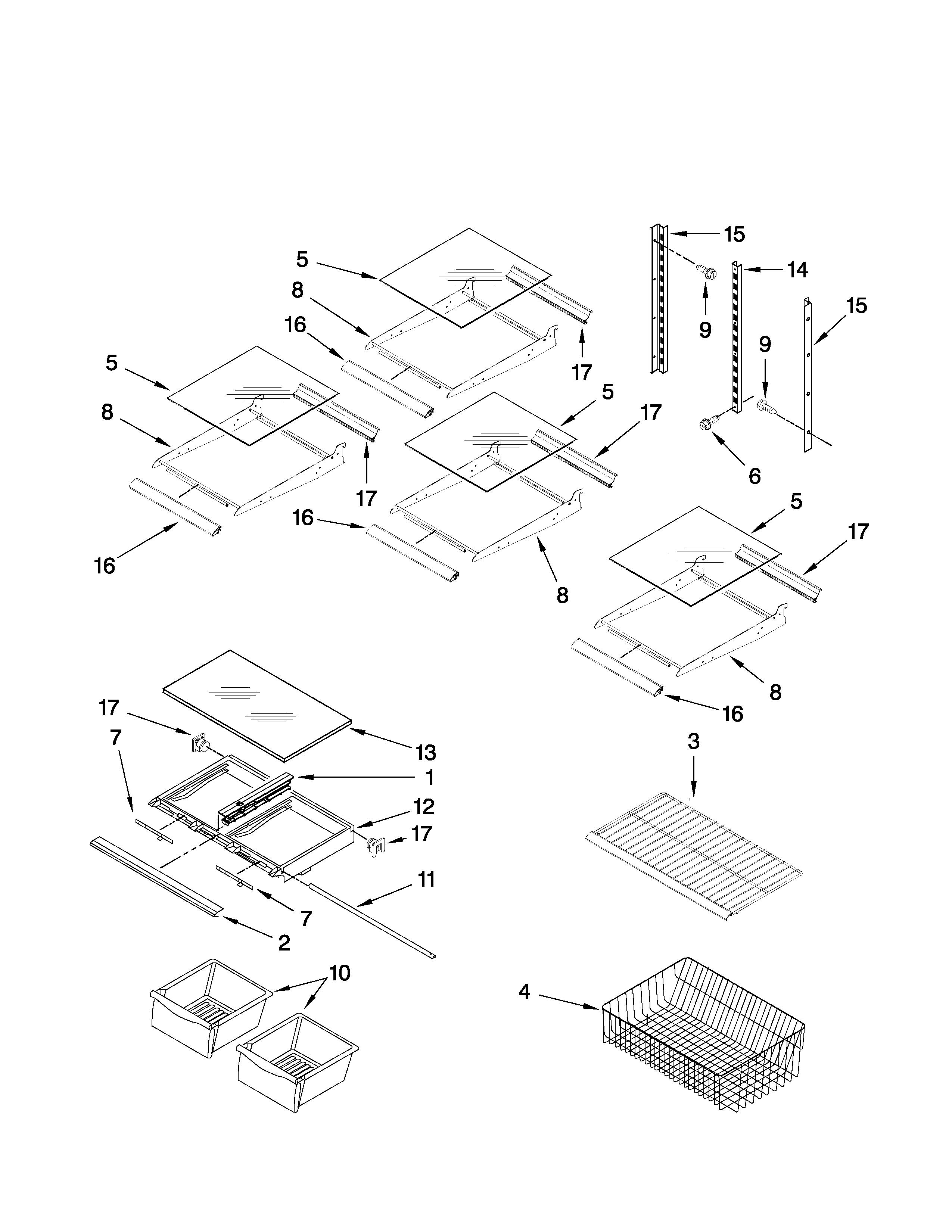 Inglis ITB19330Q01 shelf parts diagram