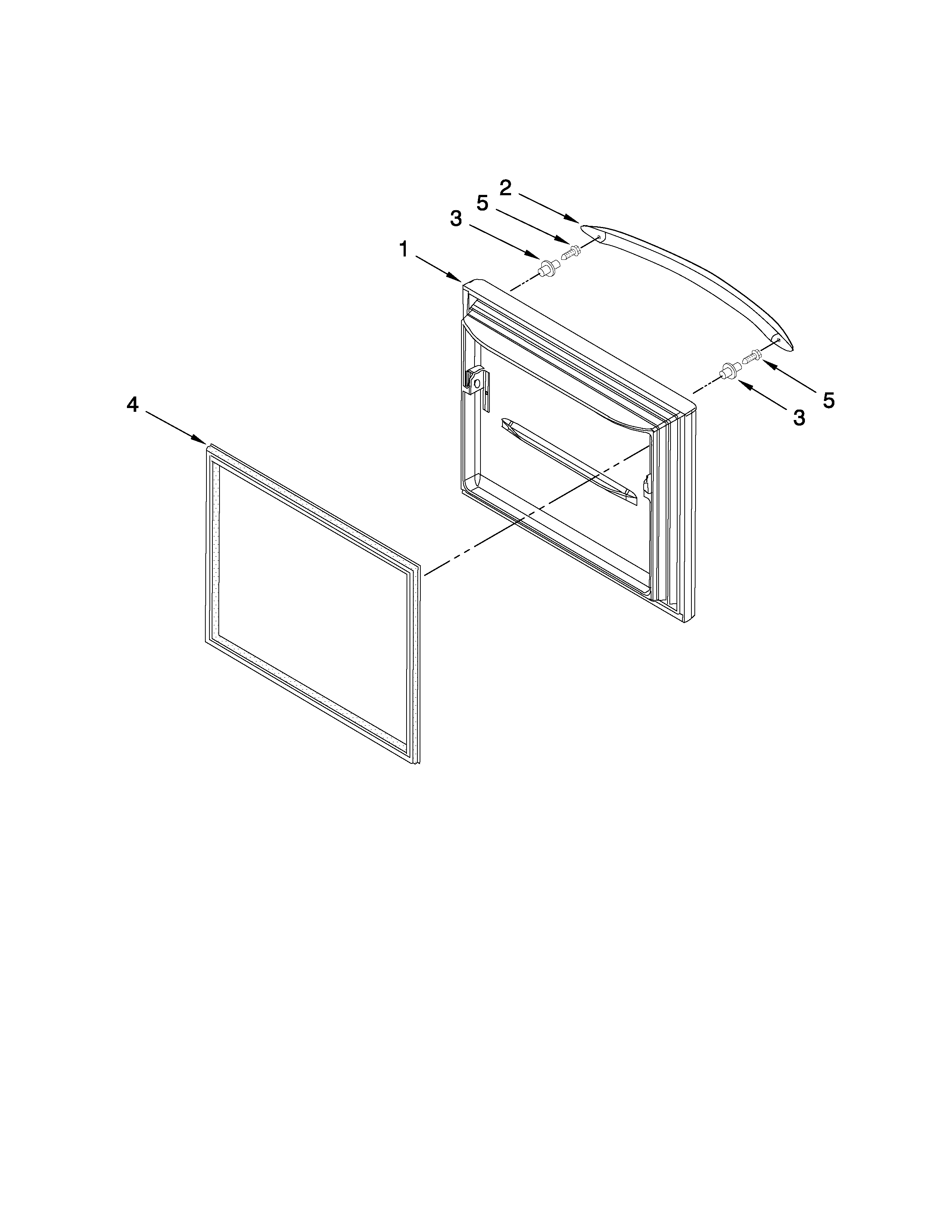 KitchenAid KBLS20EVMS3 freezer door parts diagram