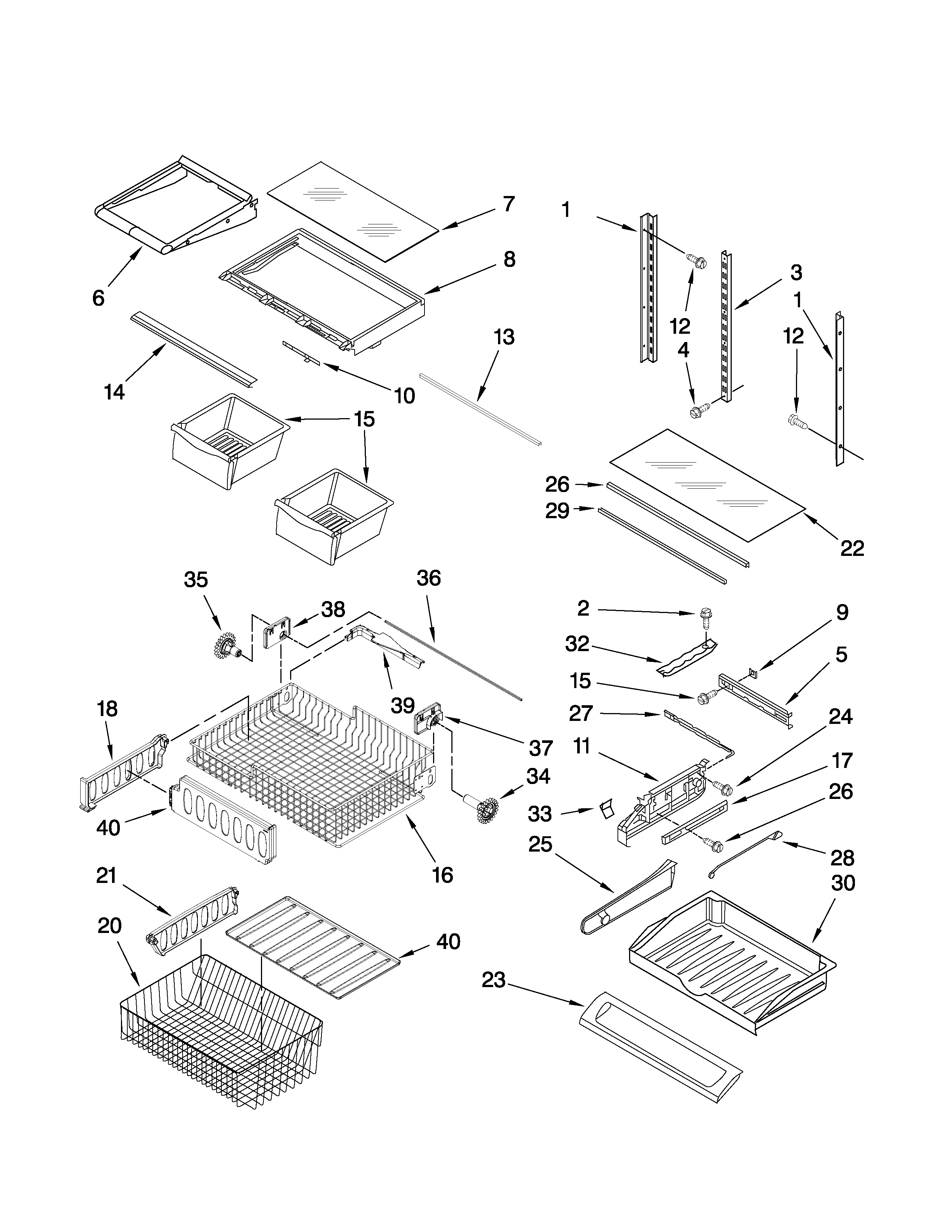 KitchenAid KBLS20EVMS3 shelf parts diagram
