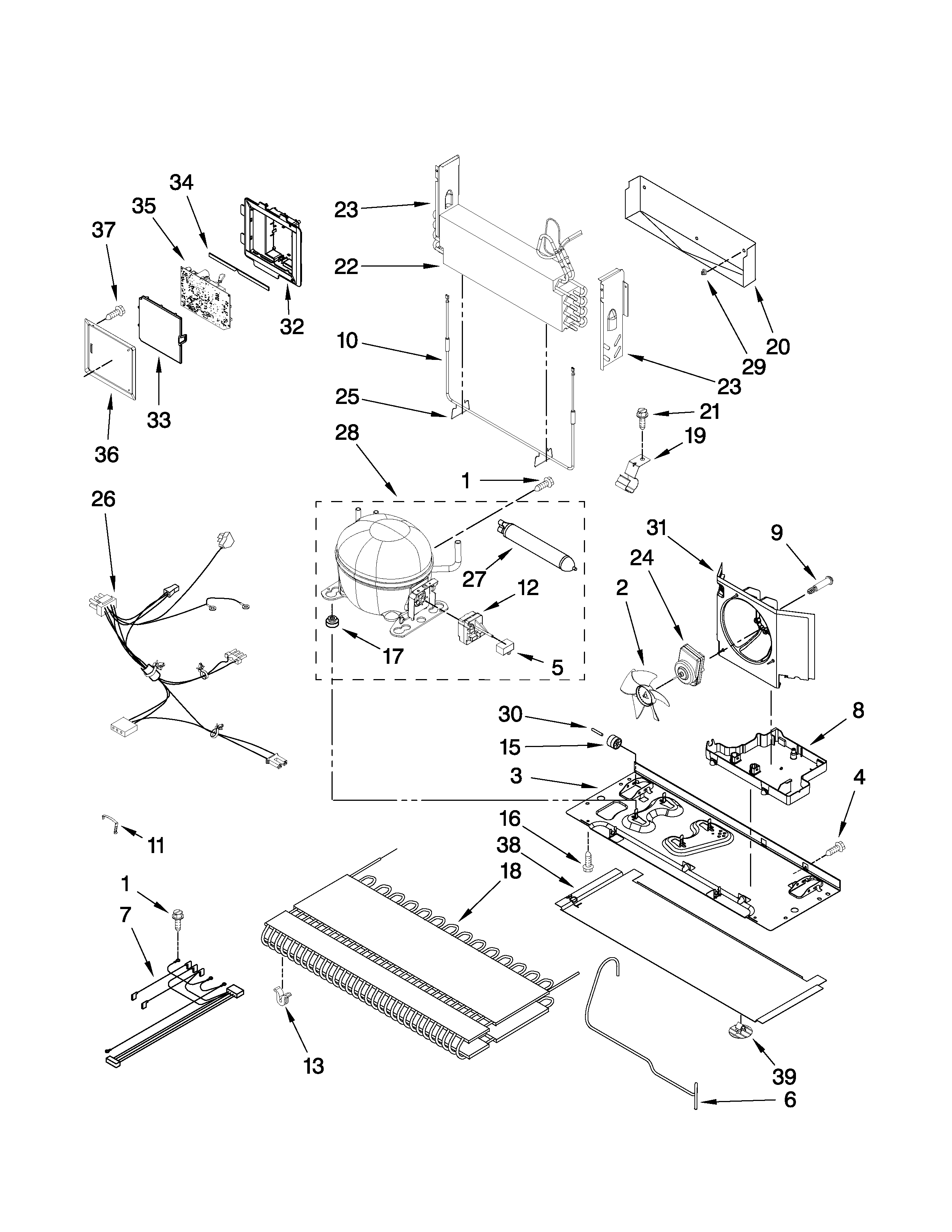 KitchenAid KBRS20EVWH2 unit parts diagram