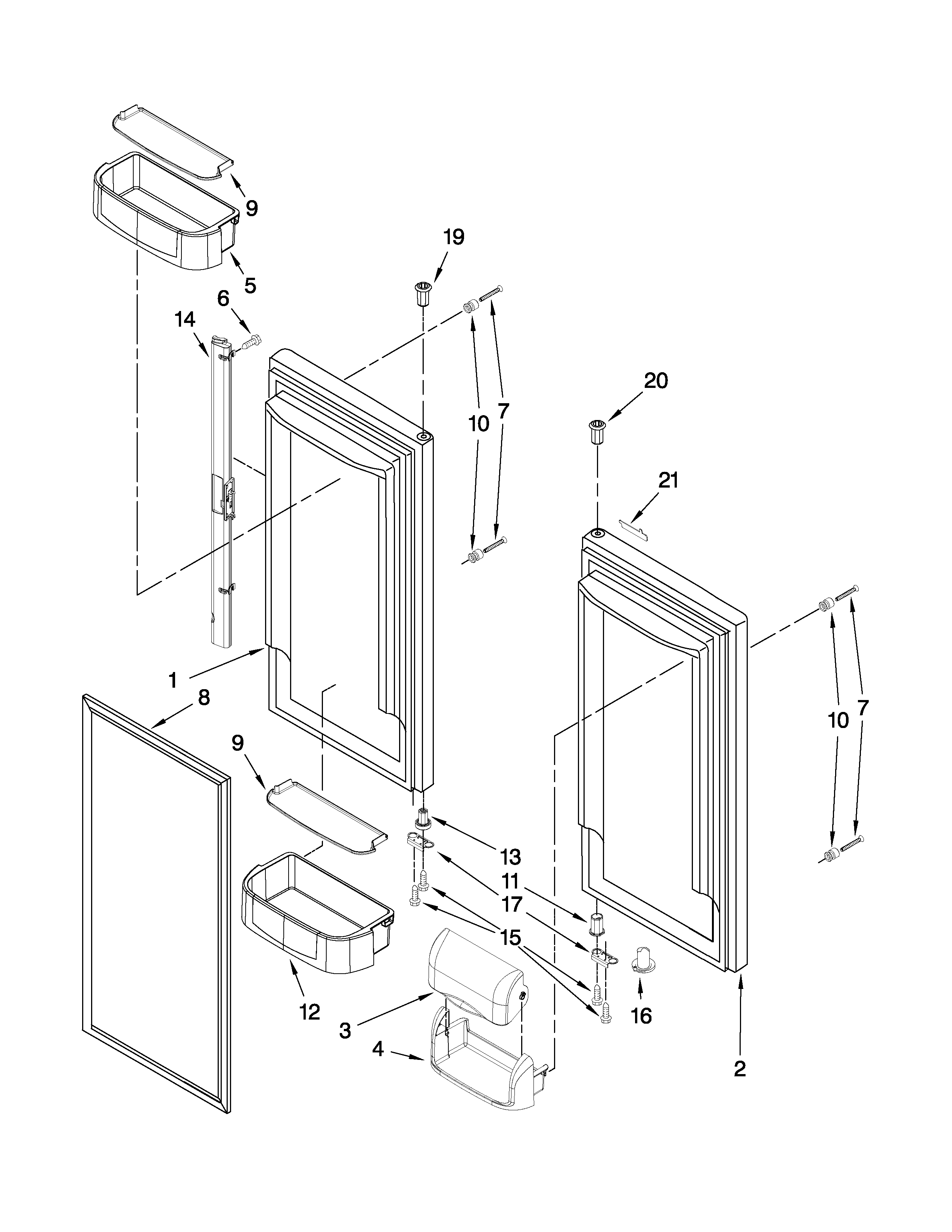 Dacor EF36BNNFSSPD refrigerator door parts diagram