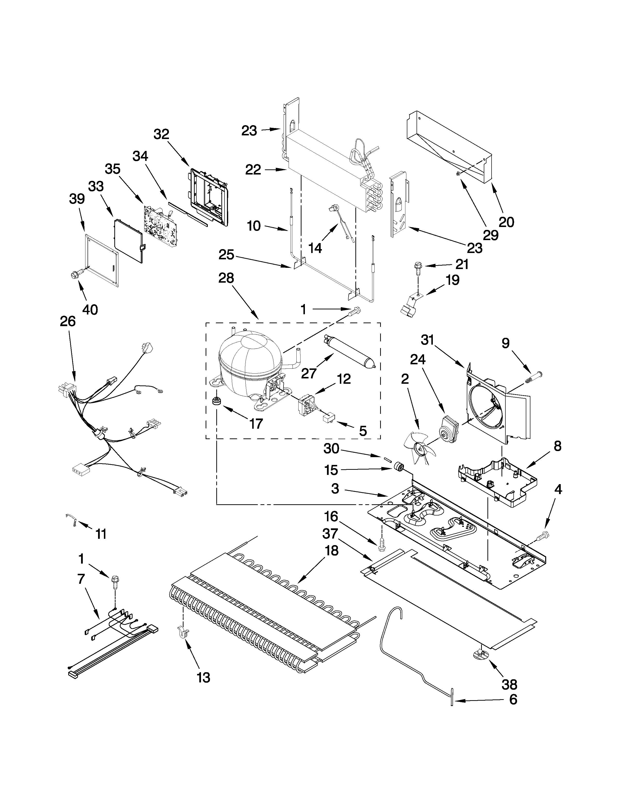 Dacor EF36BNNFSSPD unit parts diagram