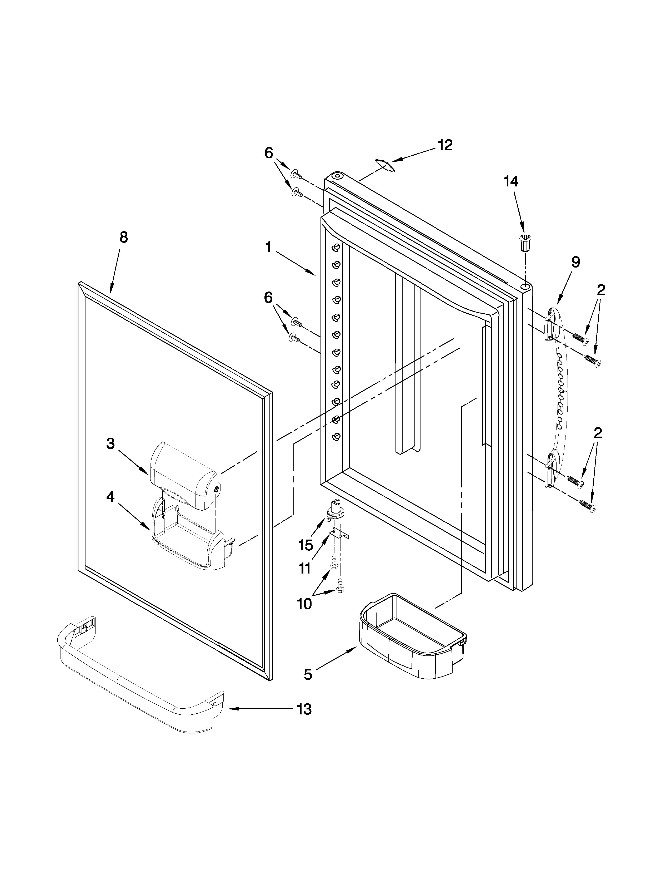 Maytag MBF2556KEW3 refrigerator door parts diagram