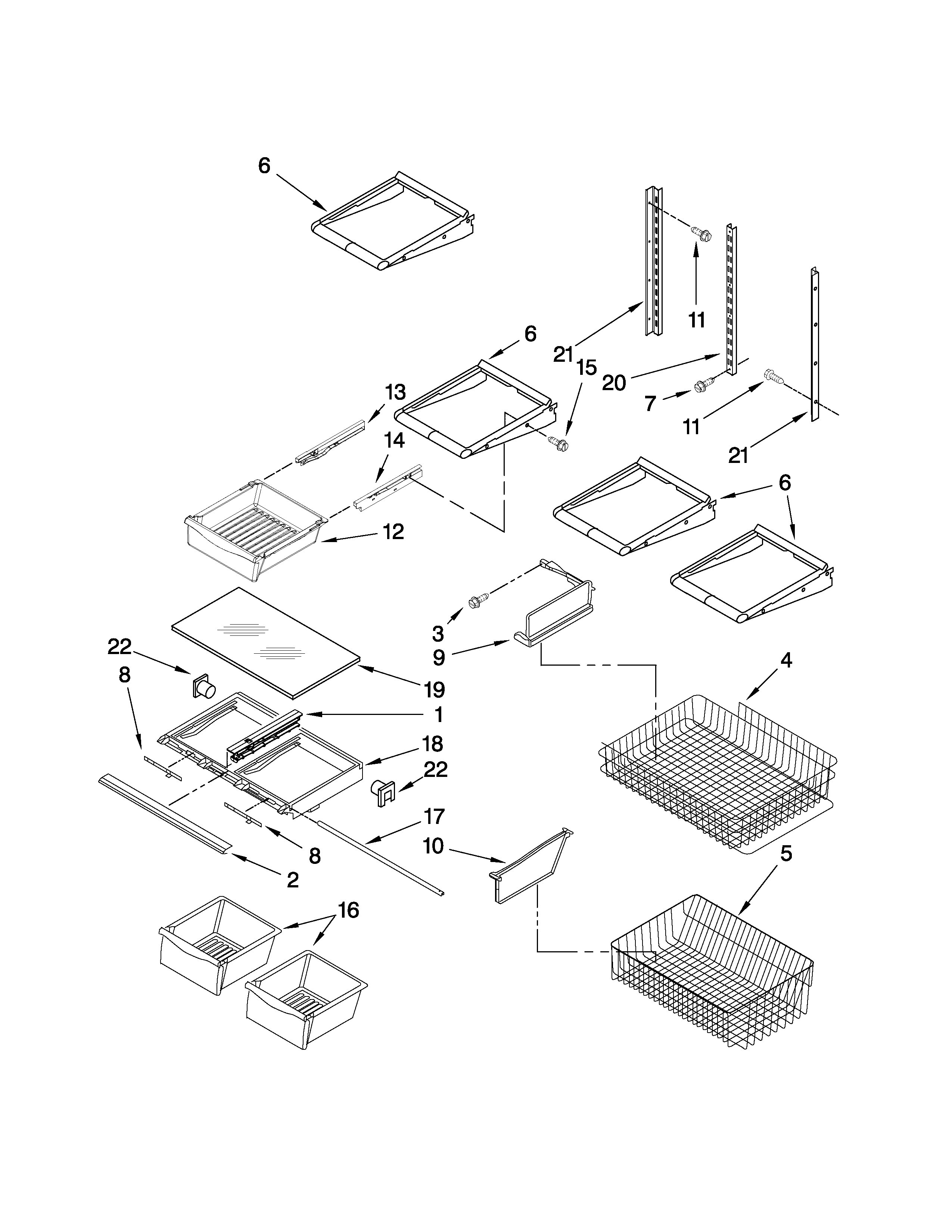 Maytag MBF2556KEW3 shelf parts diagram