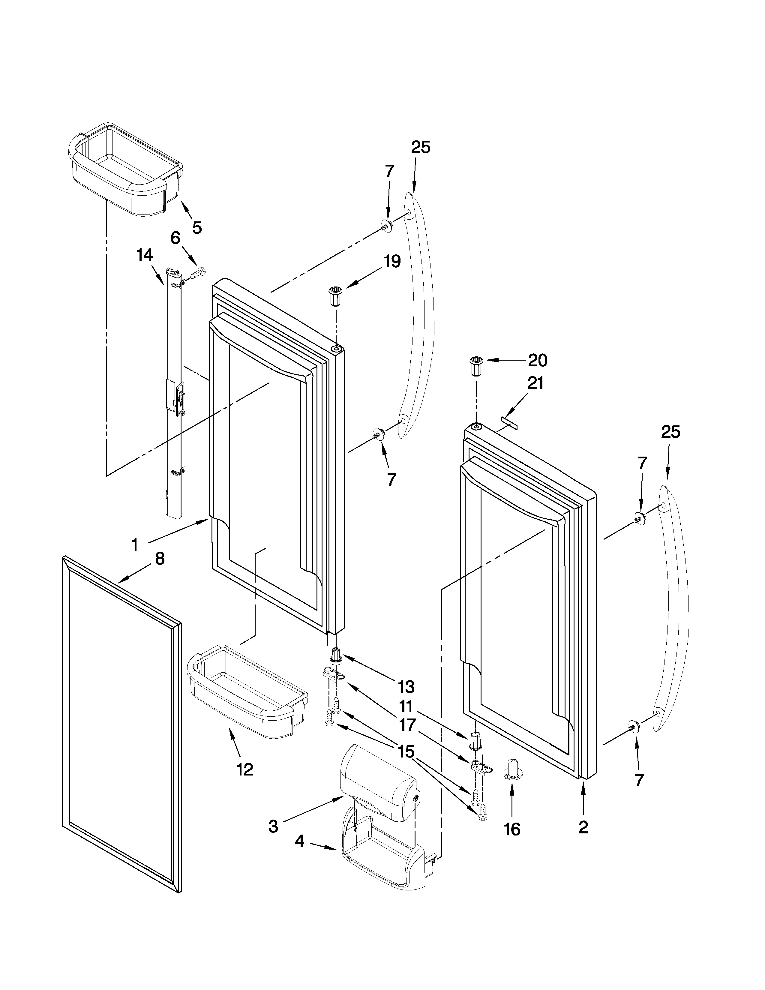 Maytag MFC2061HEB5 refrigerator door parts diagram