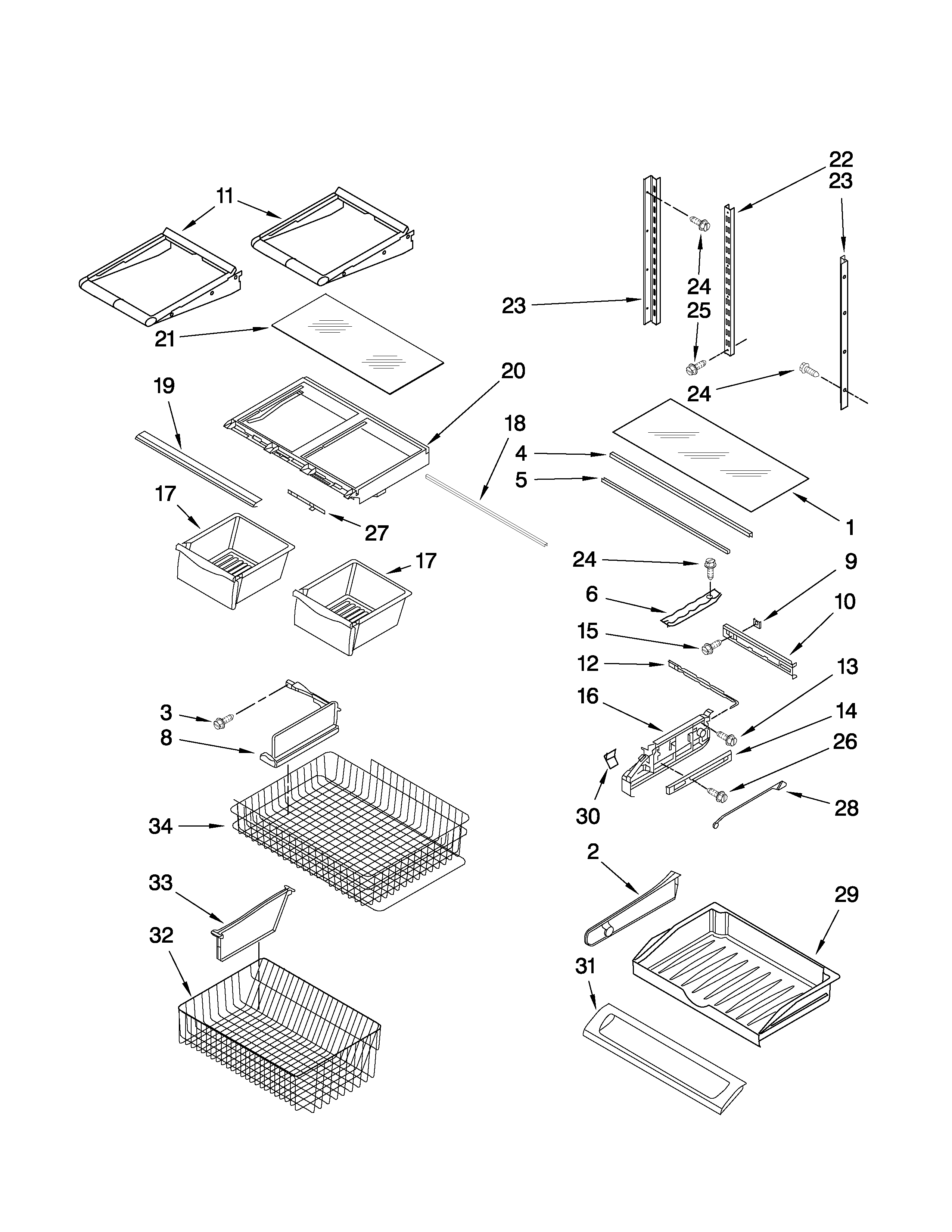 Maytag MFC2061HEB5 shelf parts diagram