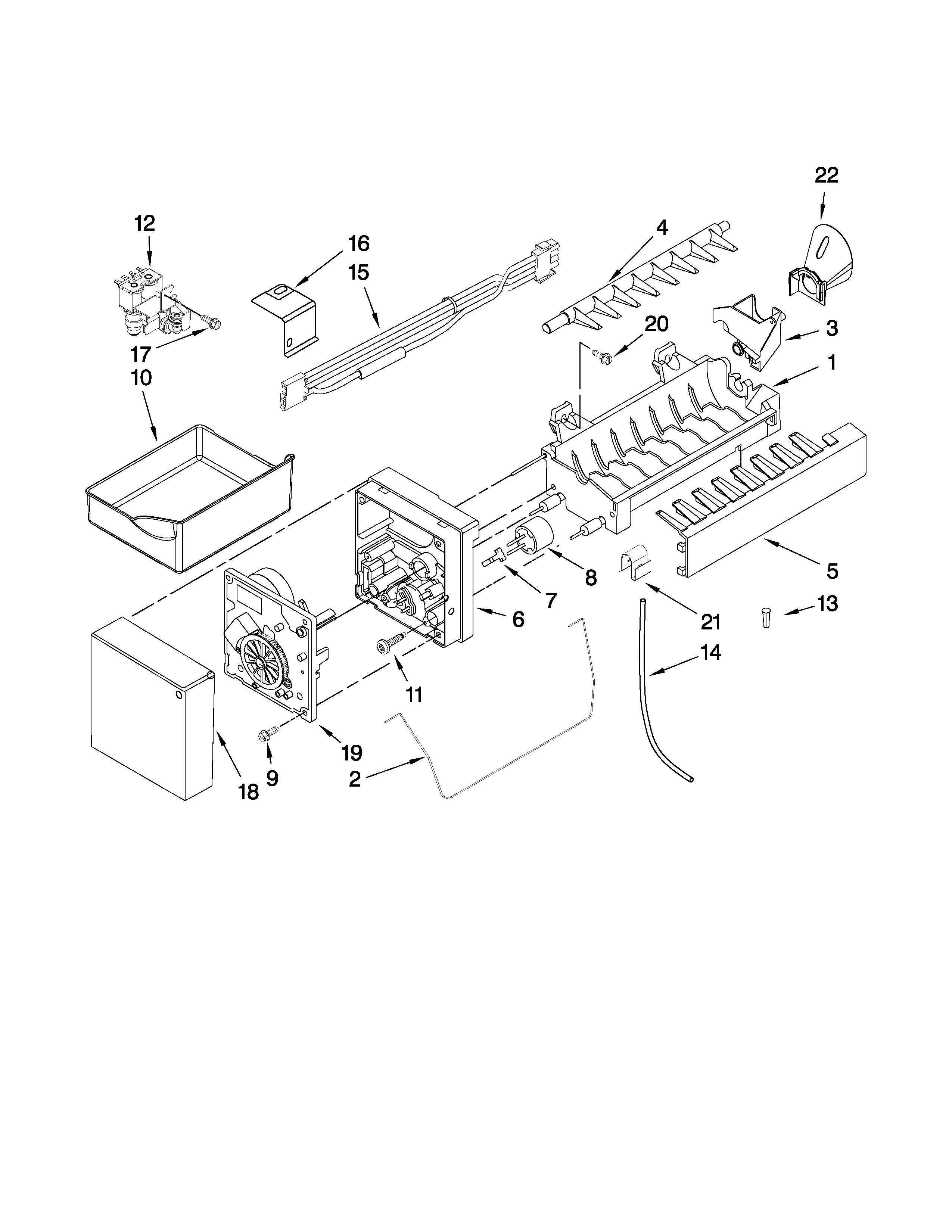 Maytag MFC2061HEB5 icemaker parts diagram