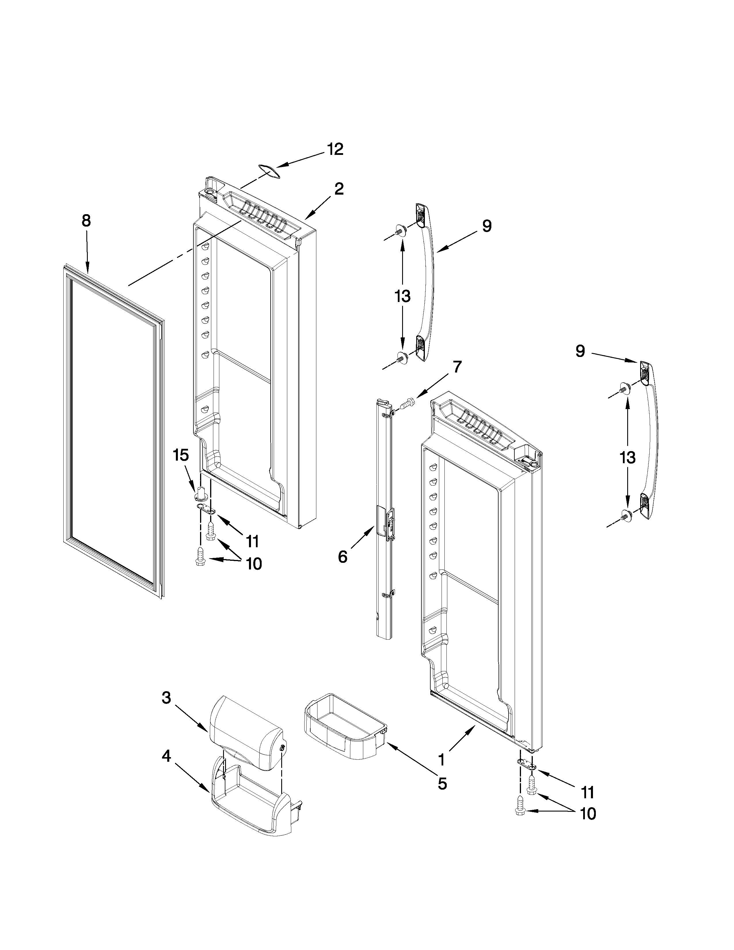 Amana AFF2534FEB3 refrigerator door parts diagram