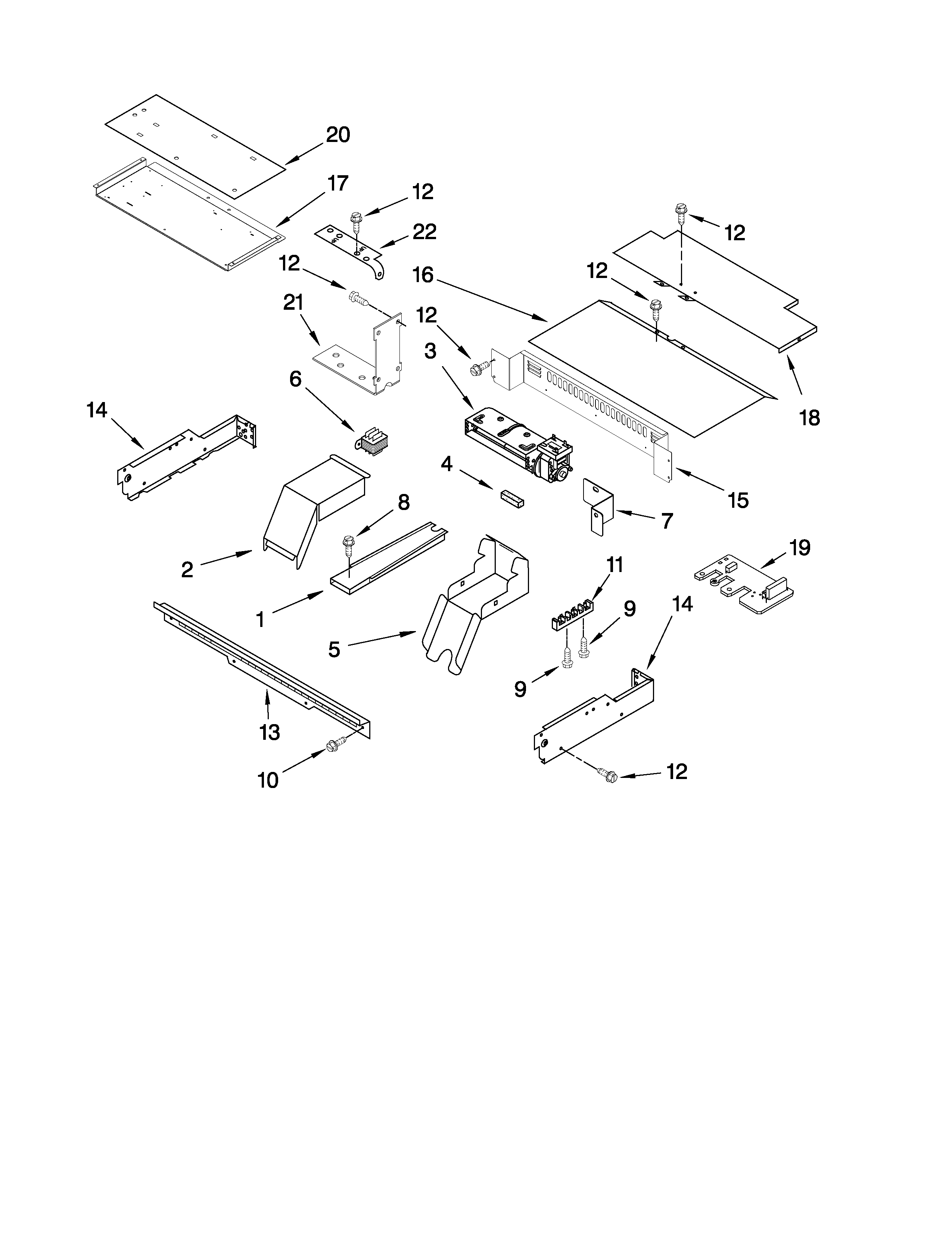 Ikea IBD550PWS00 top venting parts diagram