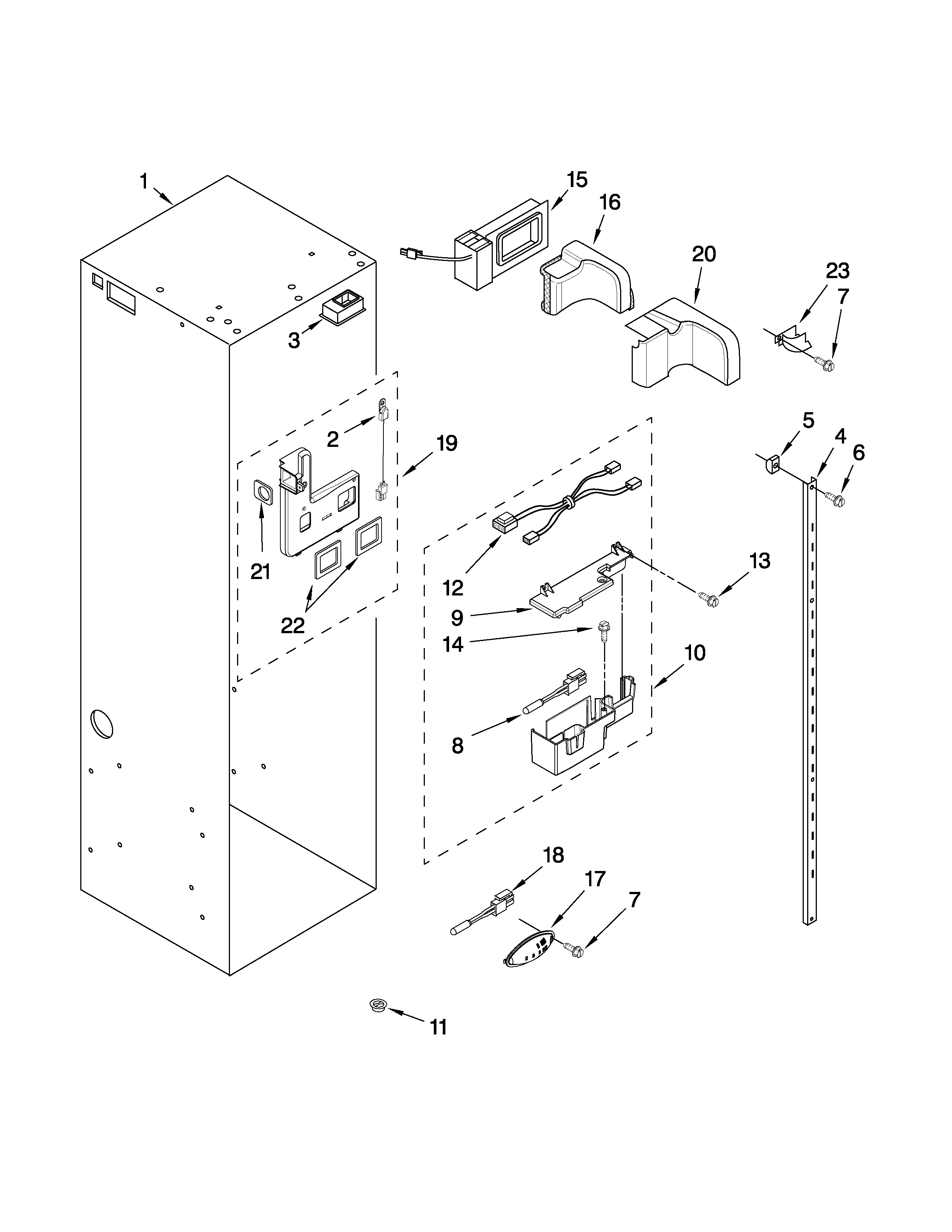 KitchenAid KSSS36FTX03 refrigerator liner parts diagram