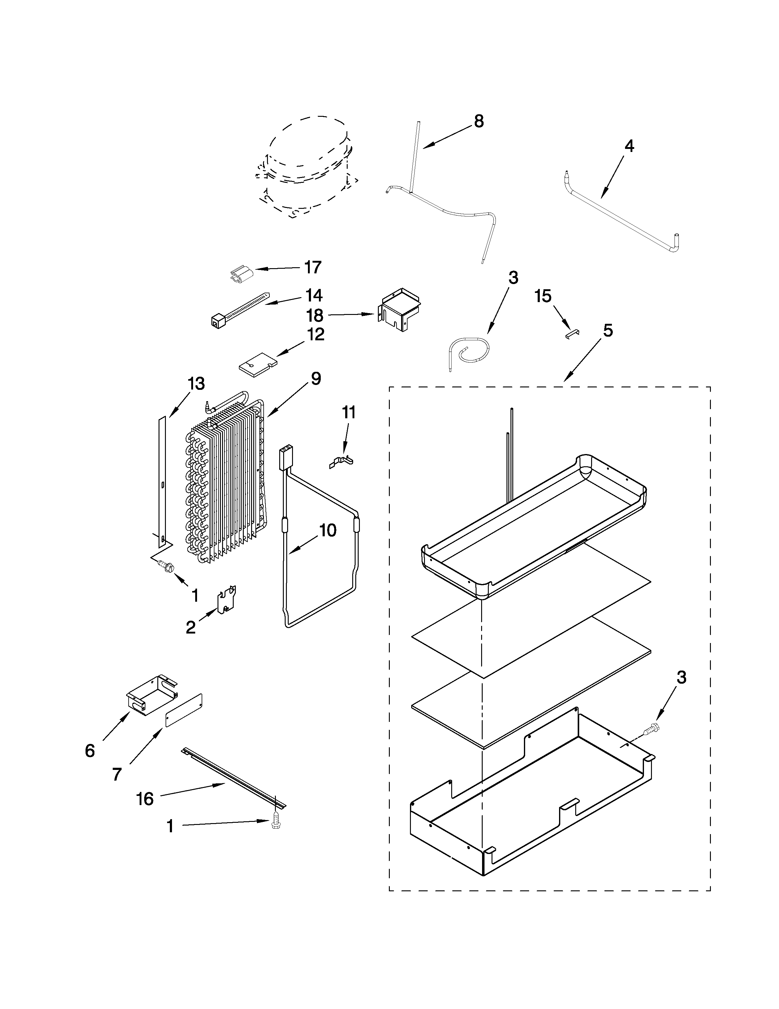 KitchenAid KSSS36FTX03 lower unit and tube parts diagram