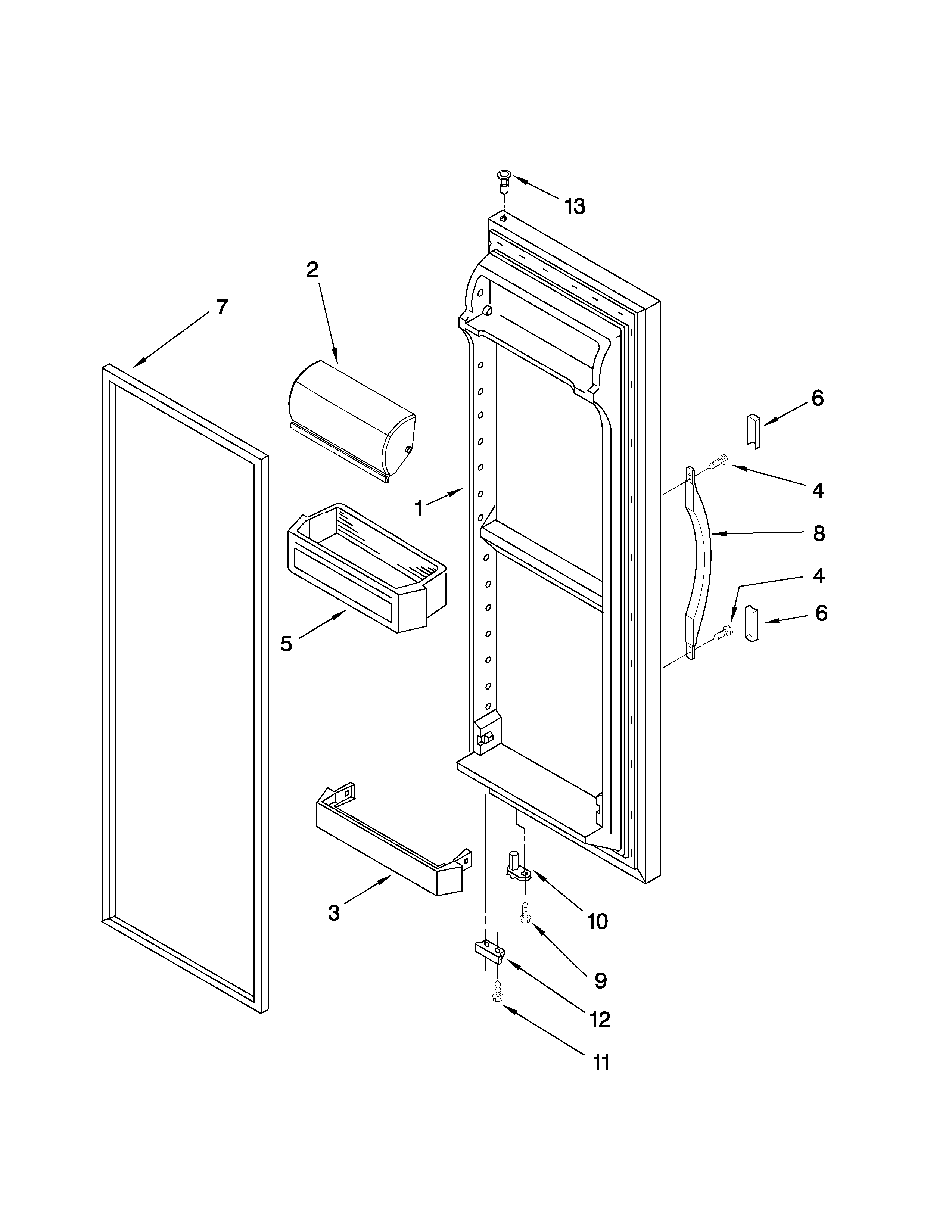 Estate TS25AFXKT08 refrigerator door parts diagram