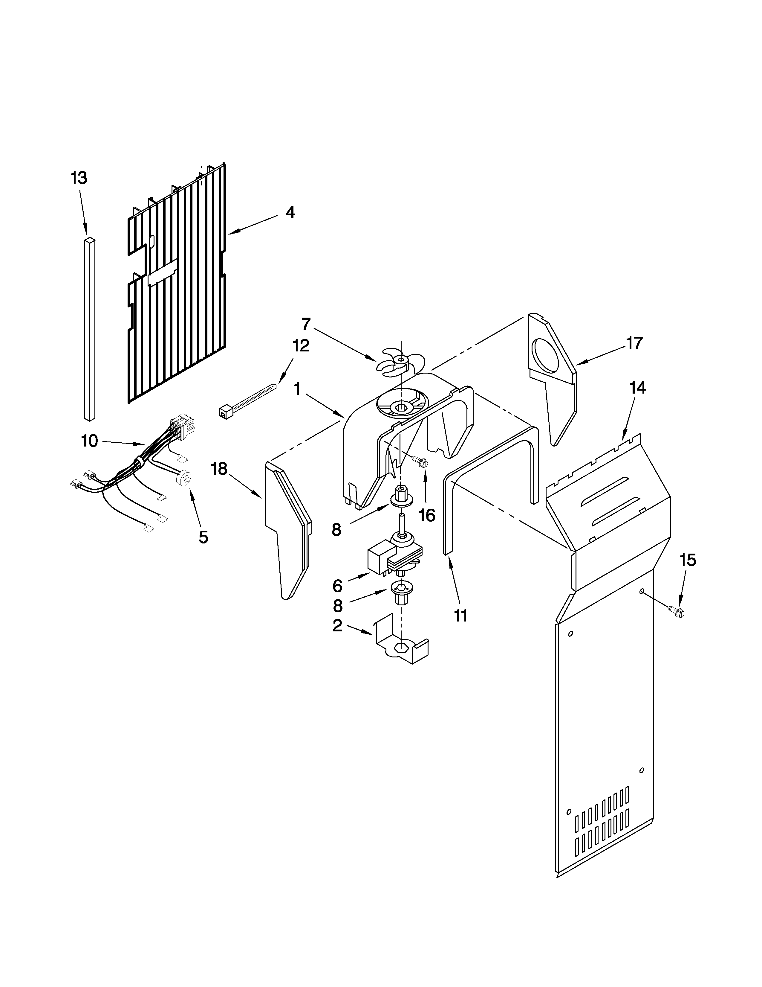 Estate TS25AFXKT08 air flow parts diagram