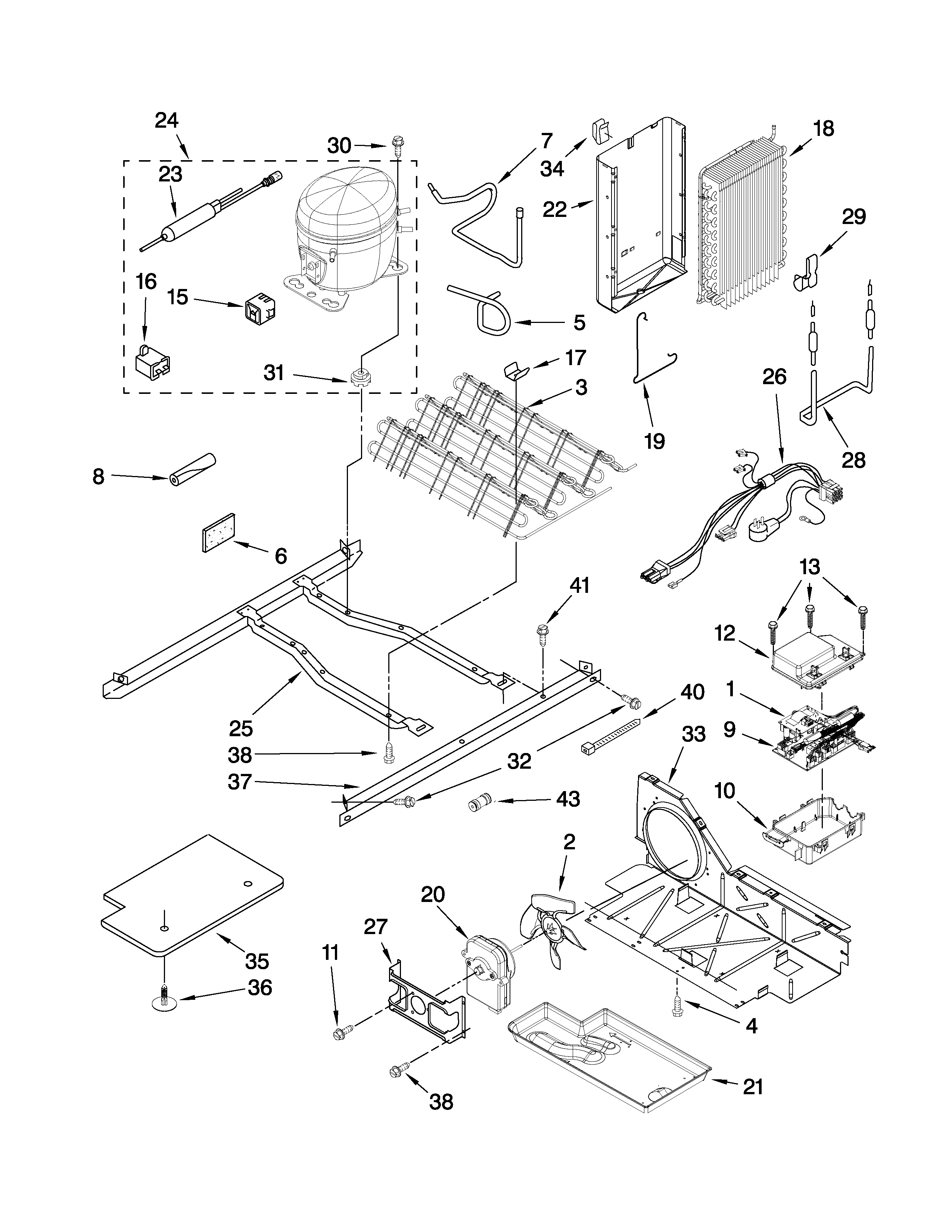 KitchenAid KSRT25FWMK01 unit parts diagram
