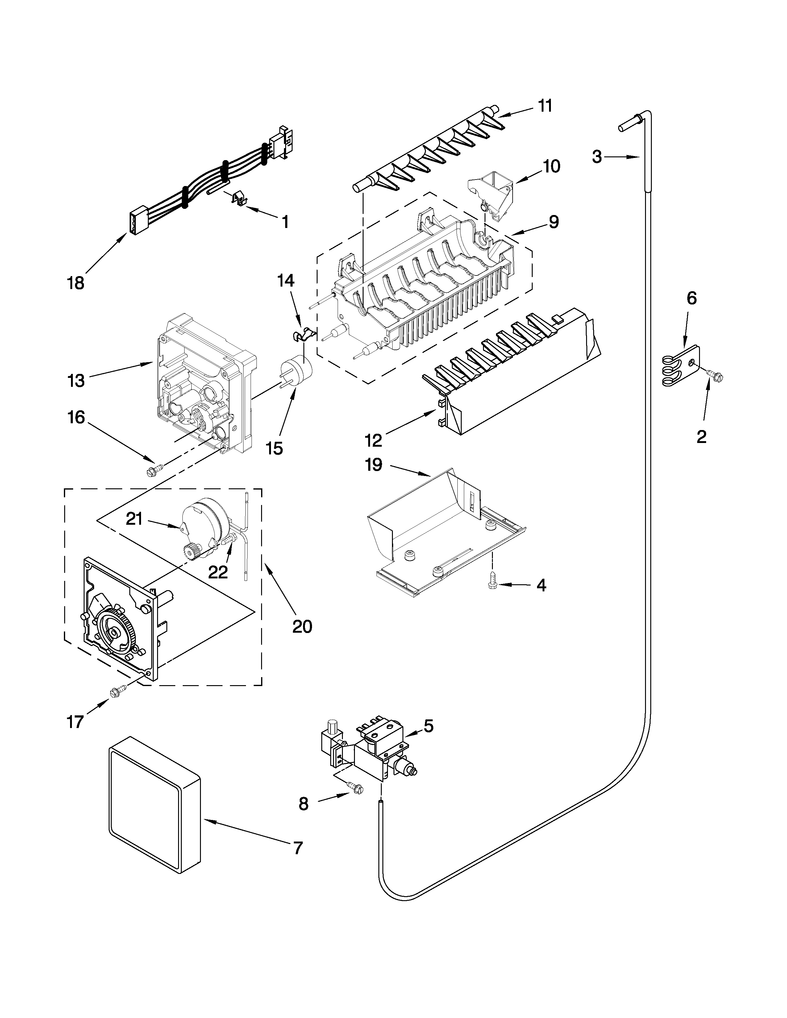 KitchenAid KSRT25FWMK01 icemaker parts diagram