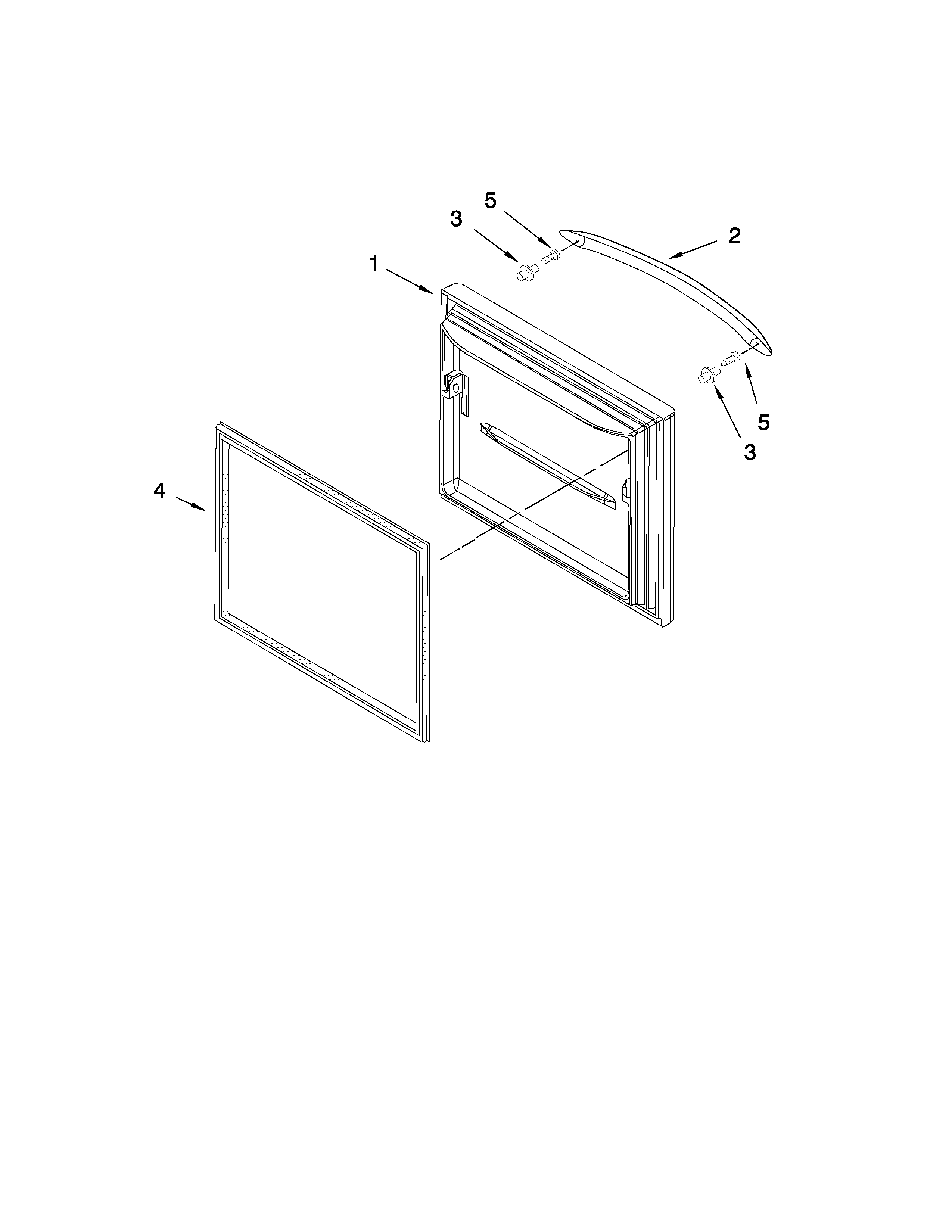 KitchenAid KBFS20EVWH2 freezer door parts diagram