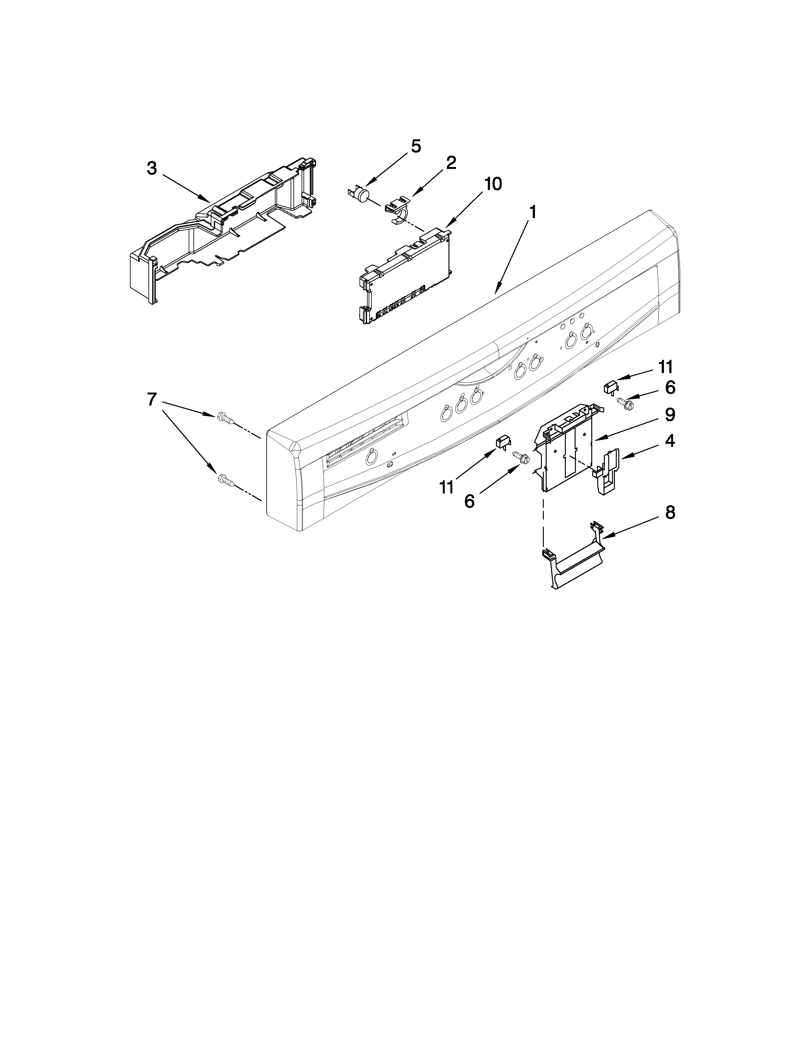 Estate TUD8700WS1 control panel parts diagram