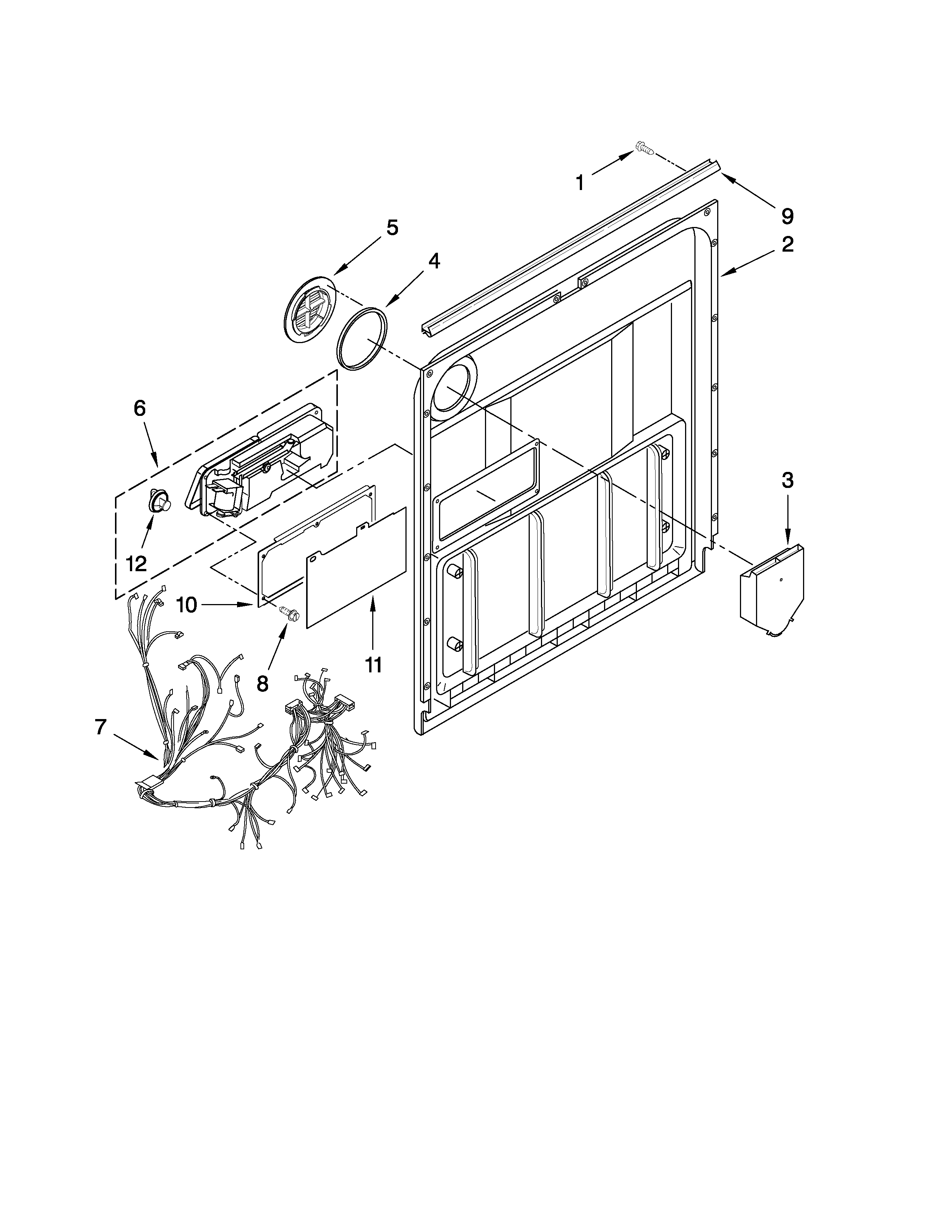 Estate TUD8700WS1 door and latch parts diagram