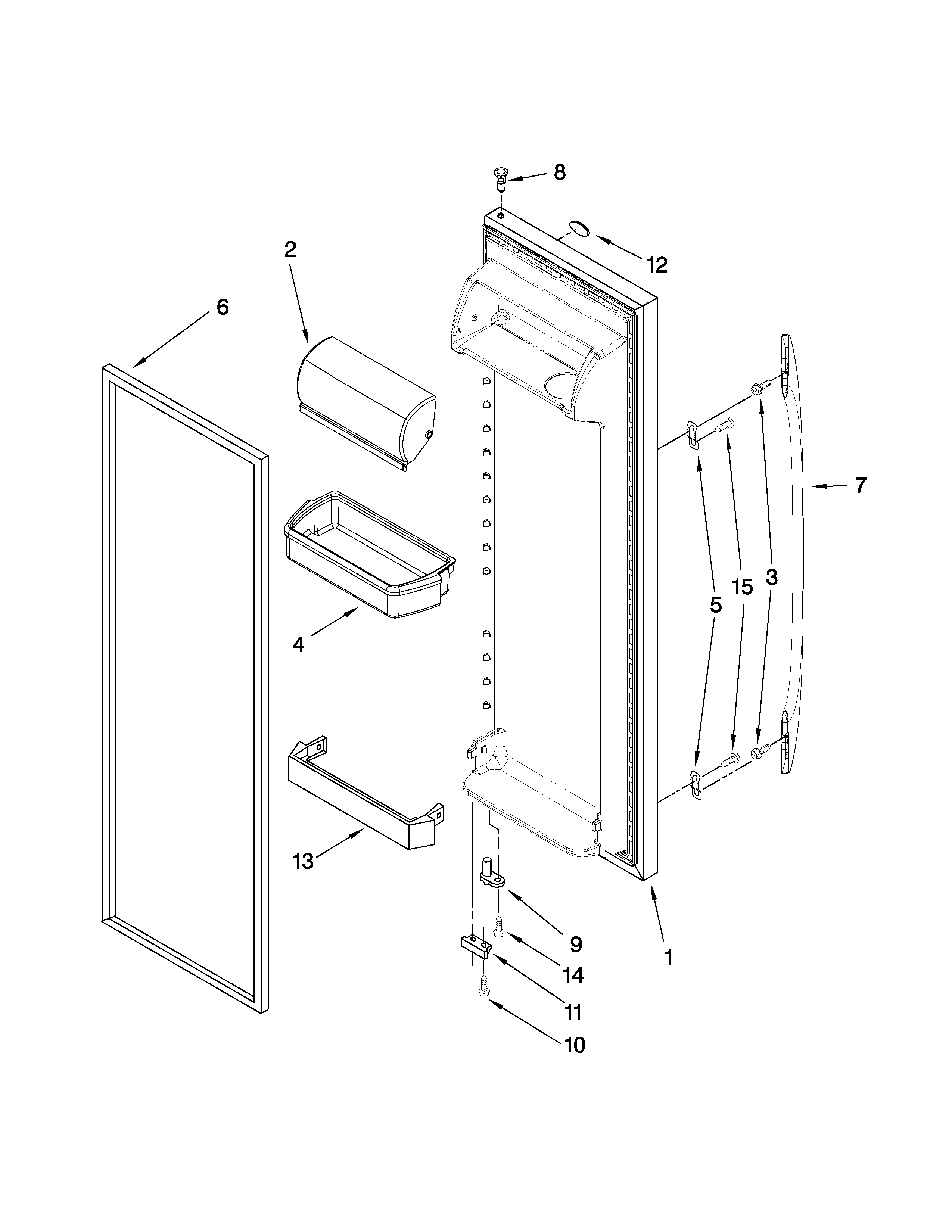 Maytag MSD2272VEB00 refrigerator door parts diagram