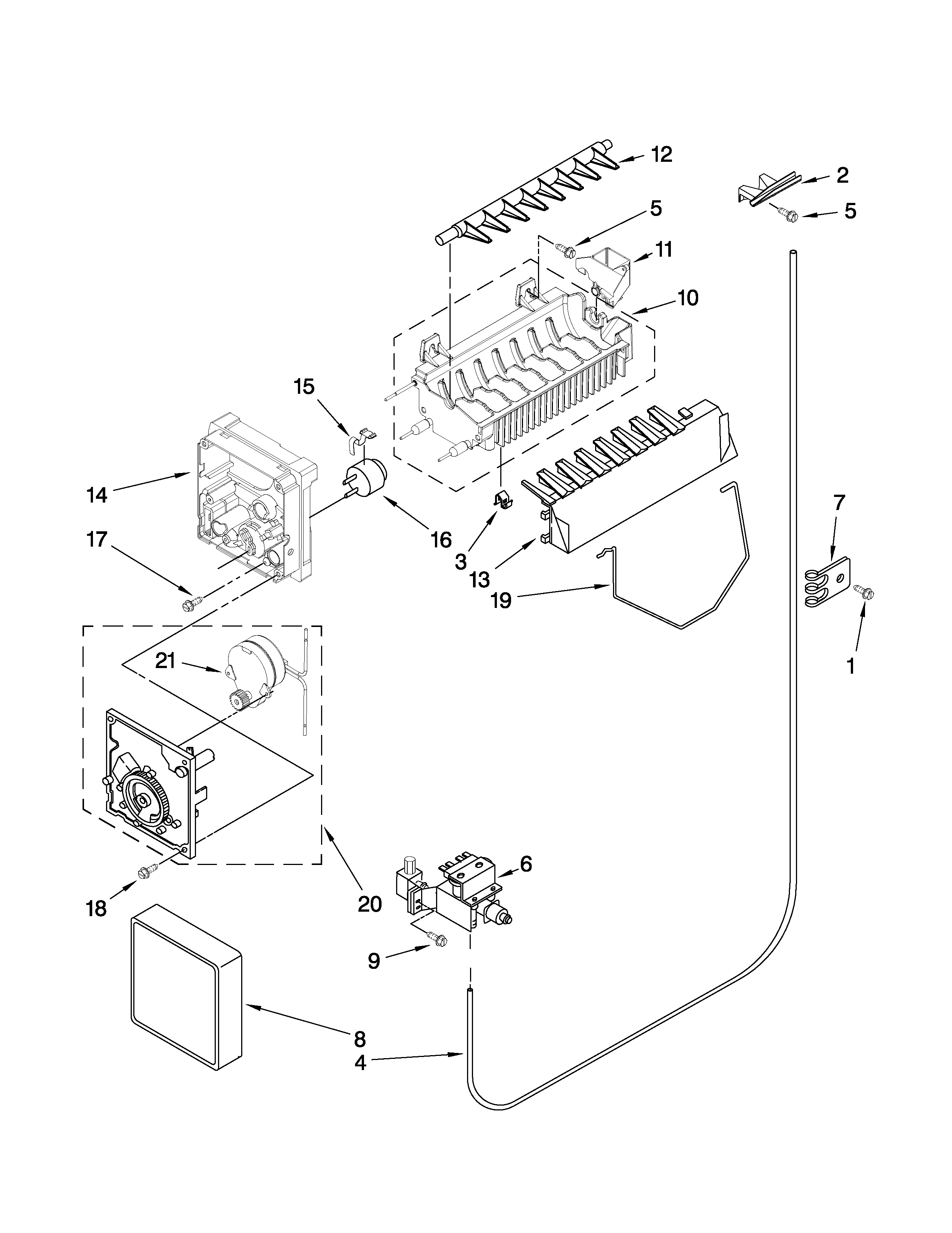 Maytag MSD2272VEB00 icemaker parts diagram