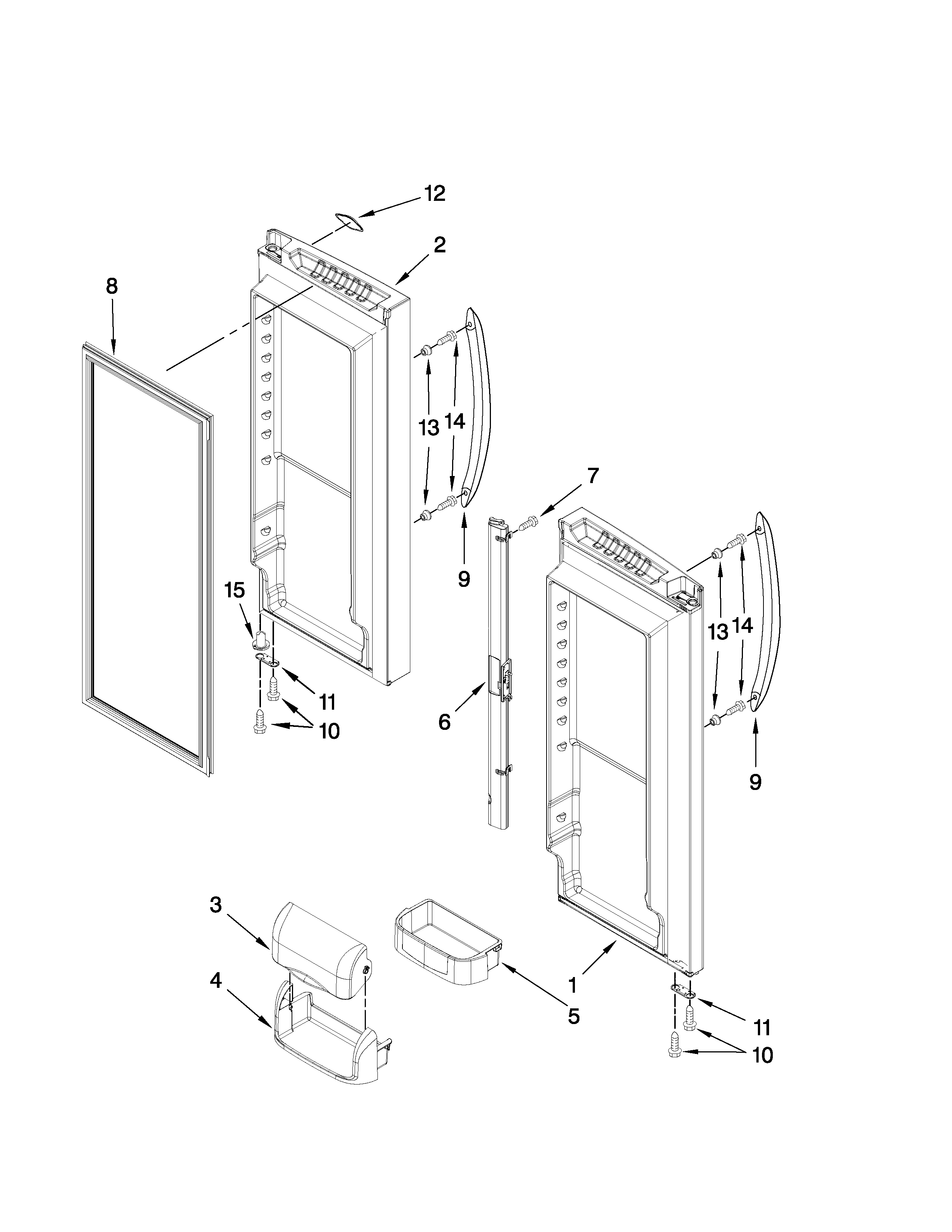 Amana AFF2534FES4 refrigerator door parts diagram