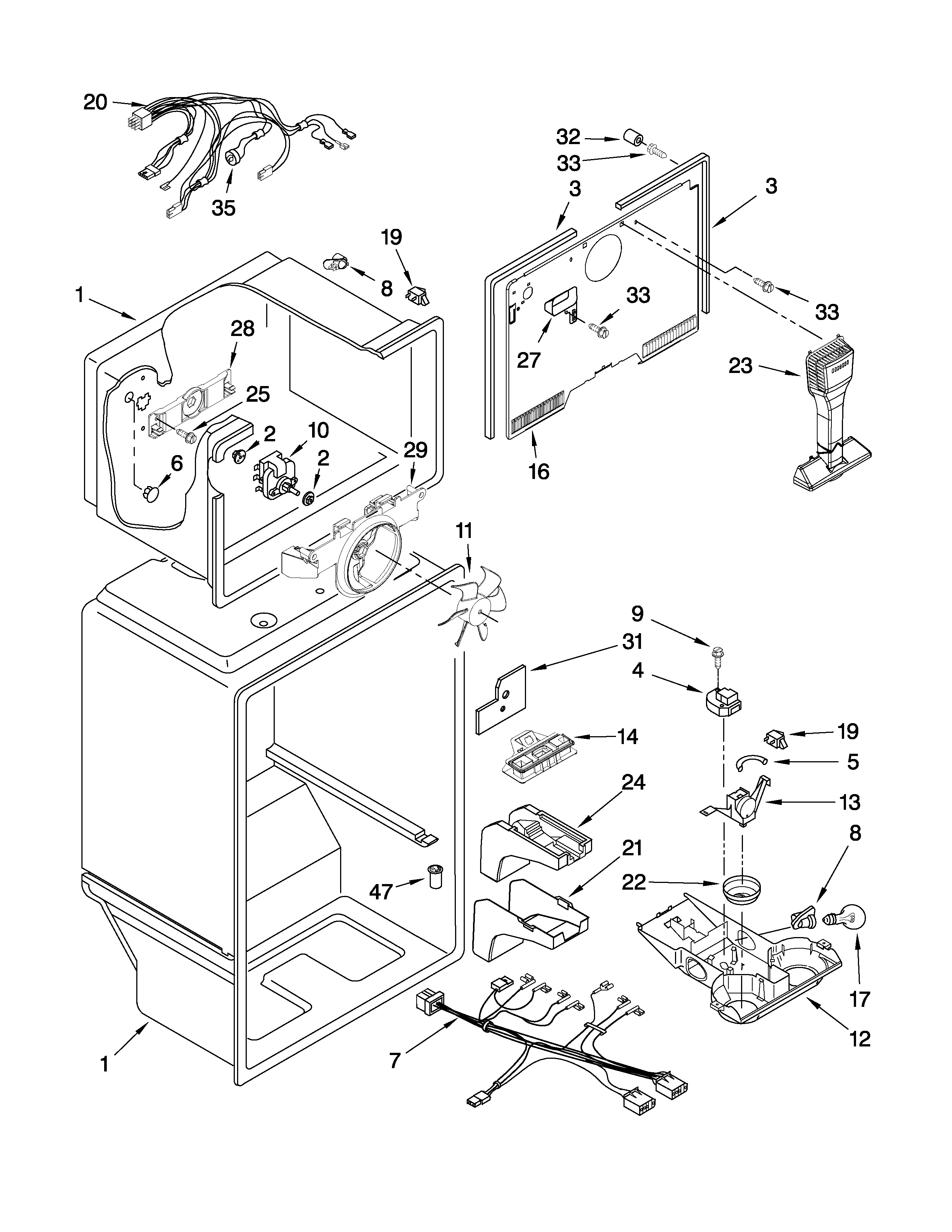 Amana A2RXNMFWW02 liner parts diagram
