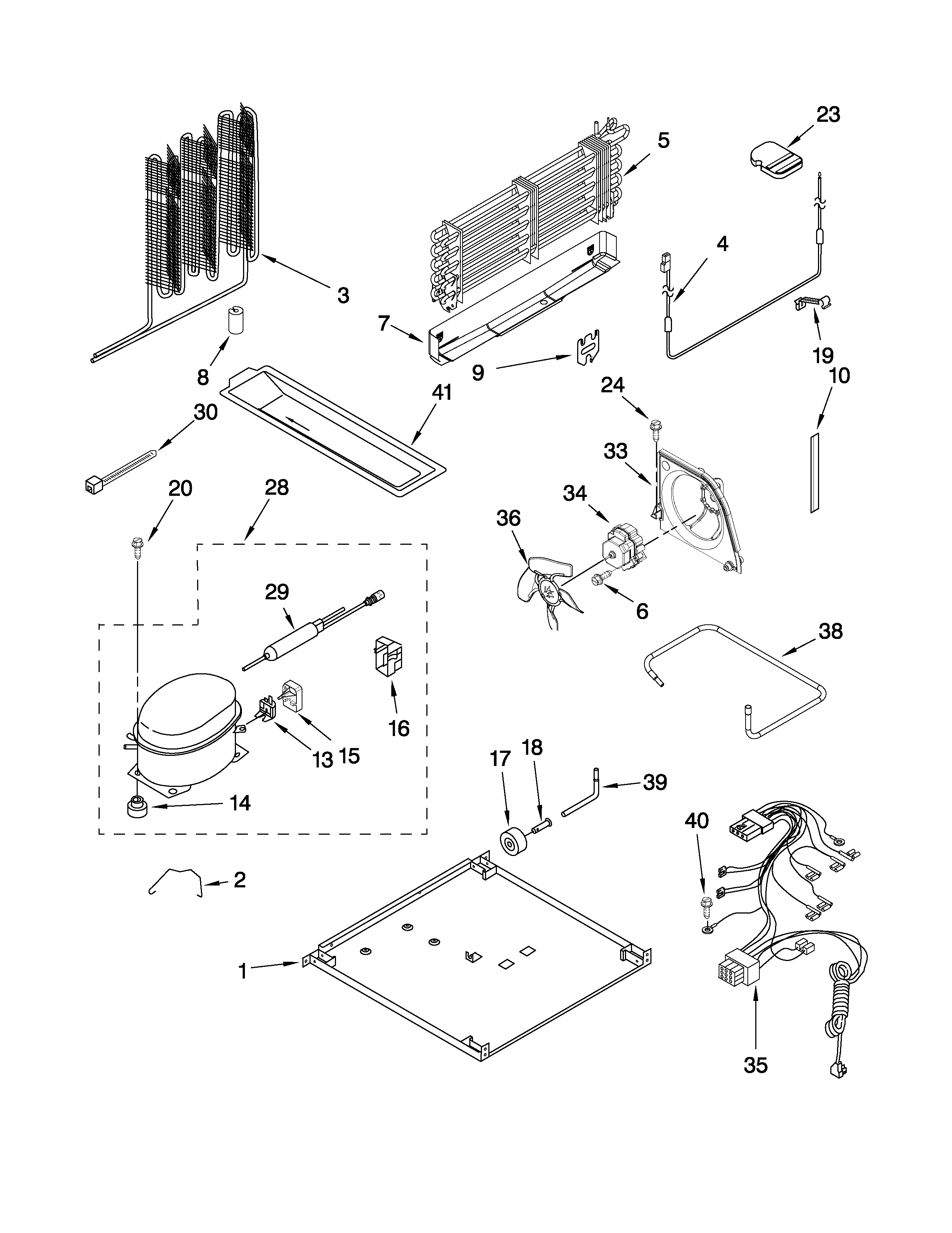 Amana A2RXNMFWW02 unit parts diagram