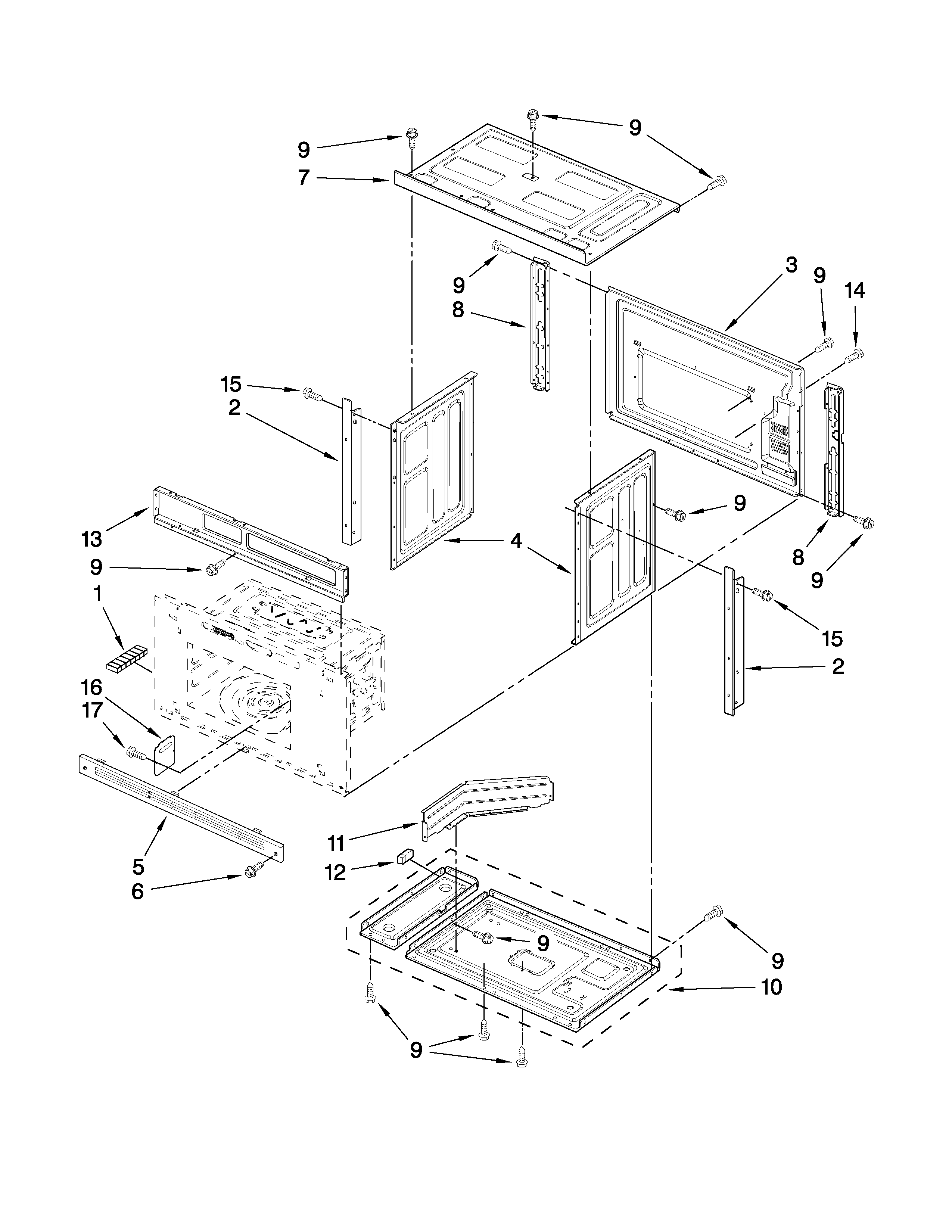 Jenn-Air JMW9530DAW30 microwave oven parts diagram