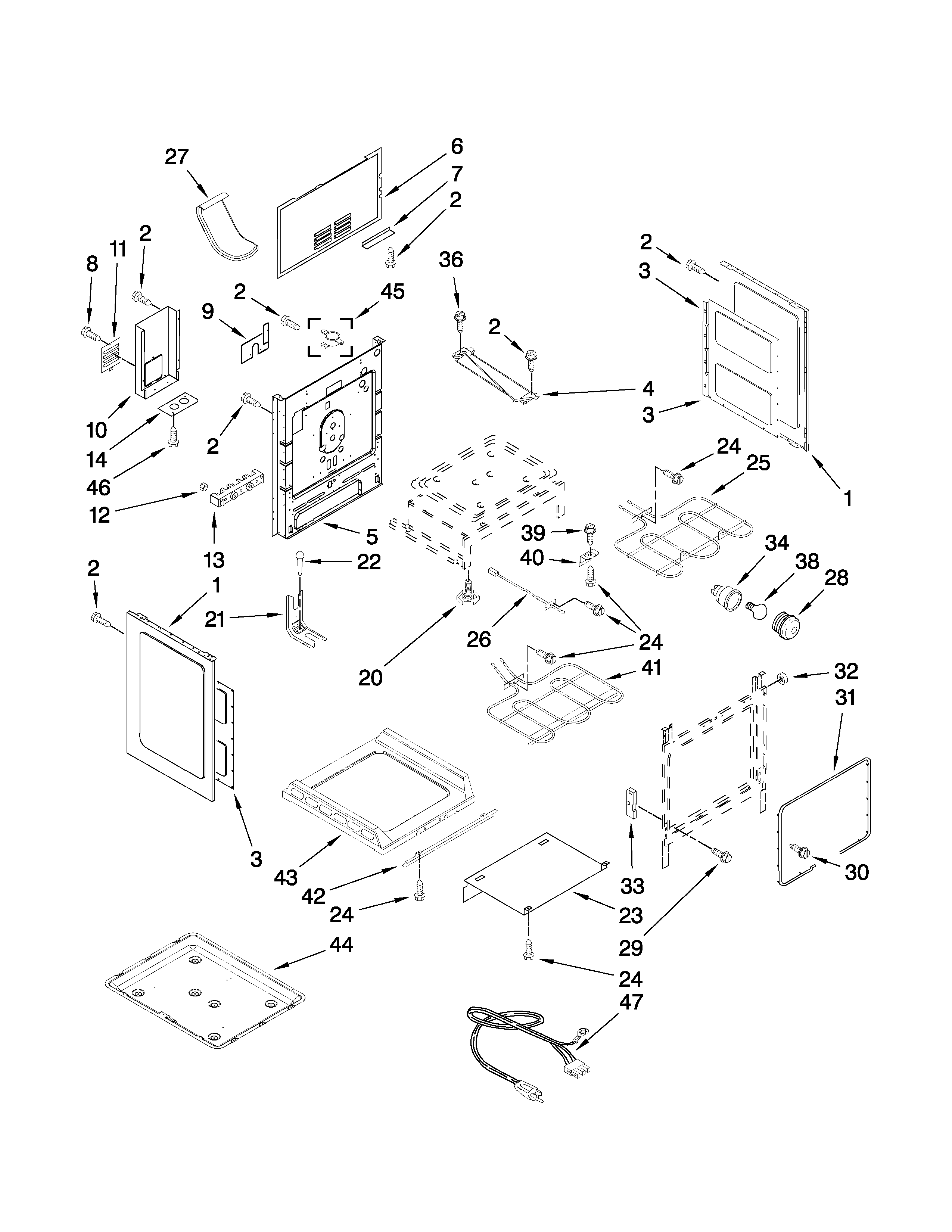 KitchenAid YKERS205TS2 chassis parts diagram