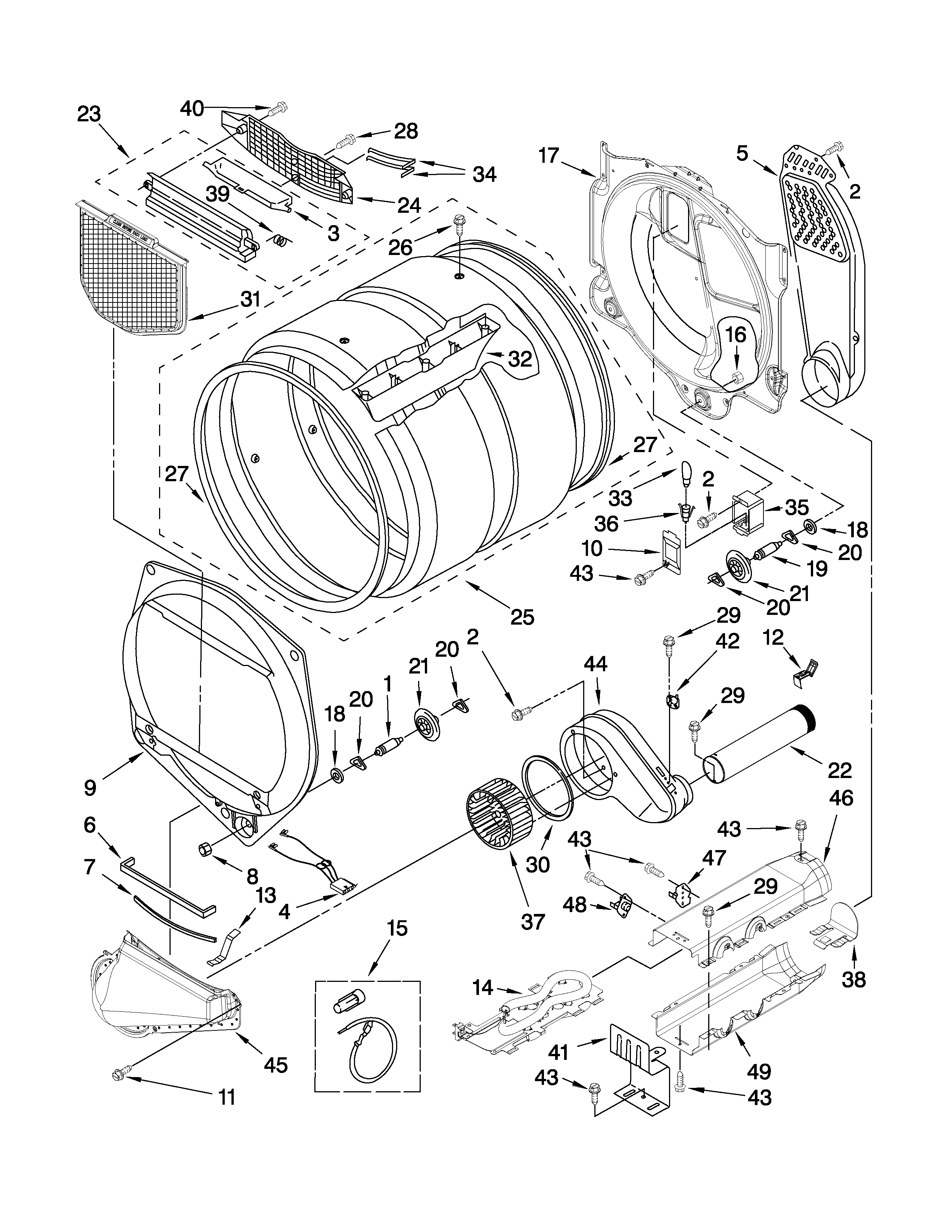 Whirlpool YWED9400VE1 bulkhead parts diagram