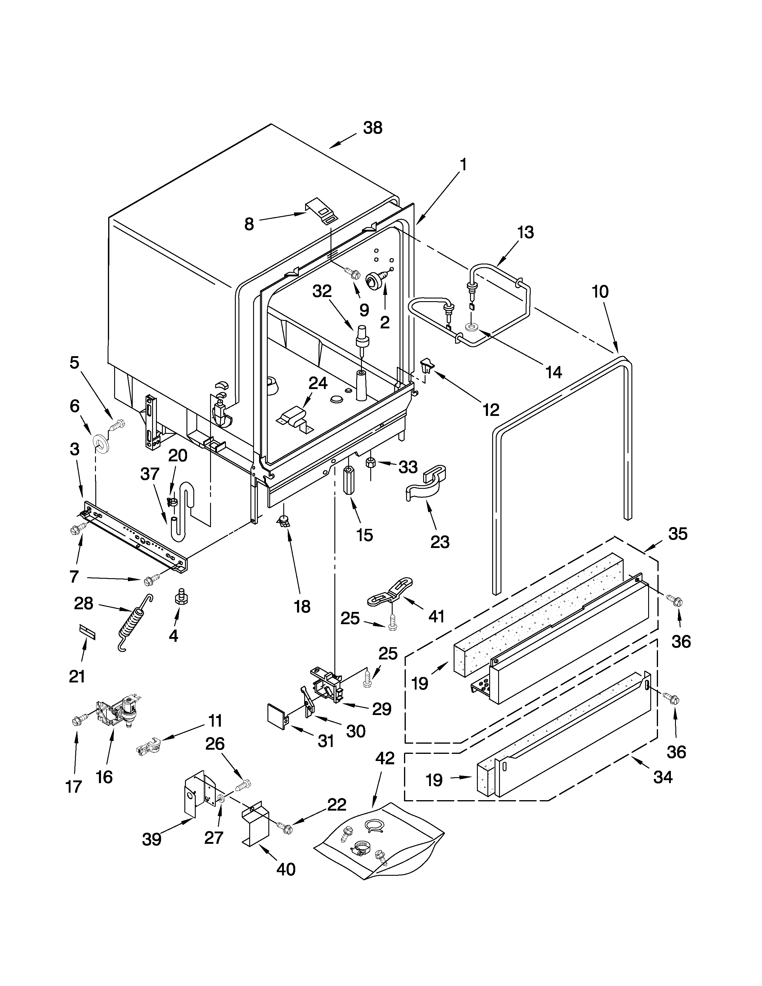 Whirlpool DU945PWSB1 tub assembly parts diagram