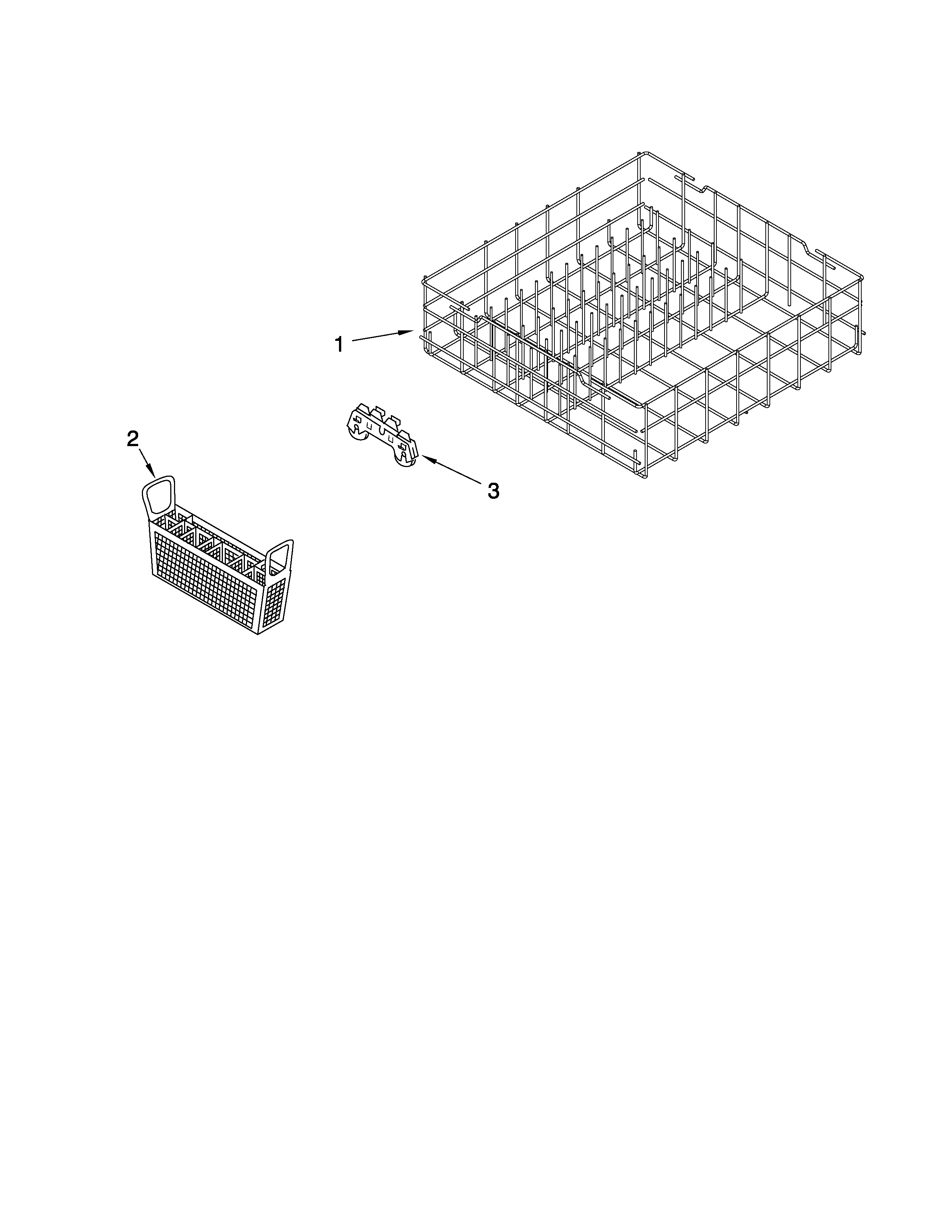 Estate TUD8700XQ0 lower rack parts diagram