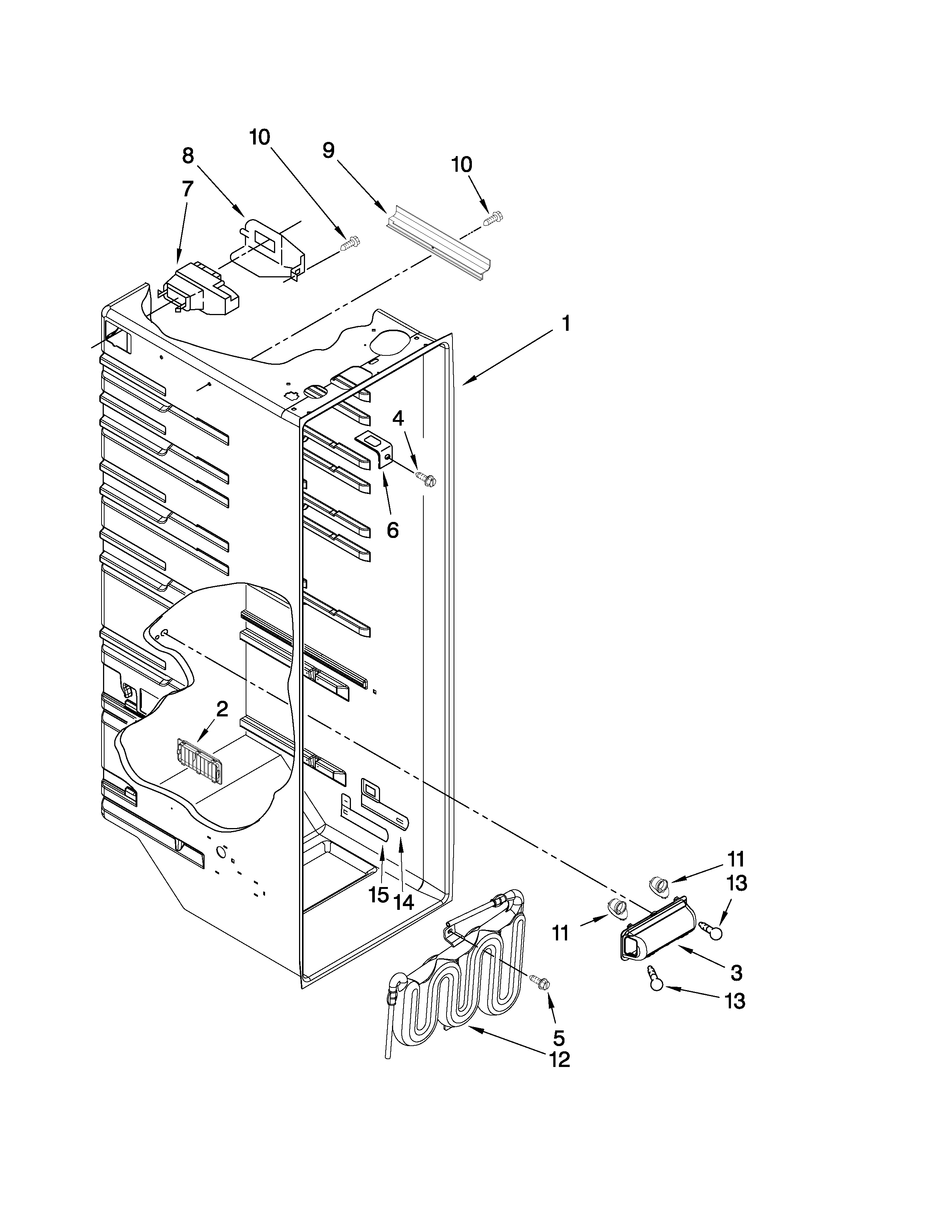 Maytag MSD2574VEW00 refrigerator liner parts diagram