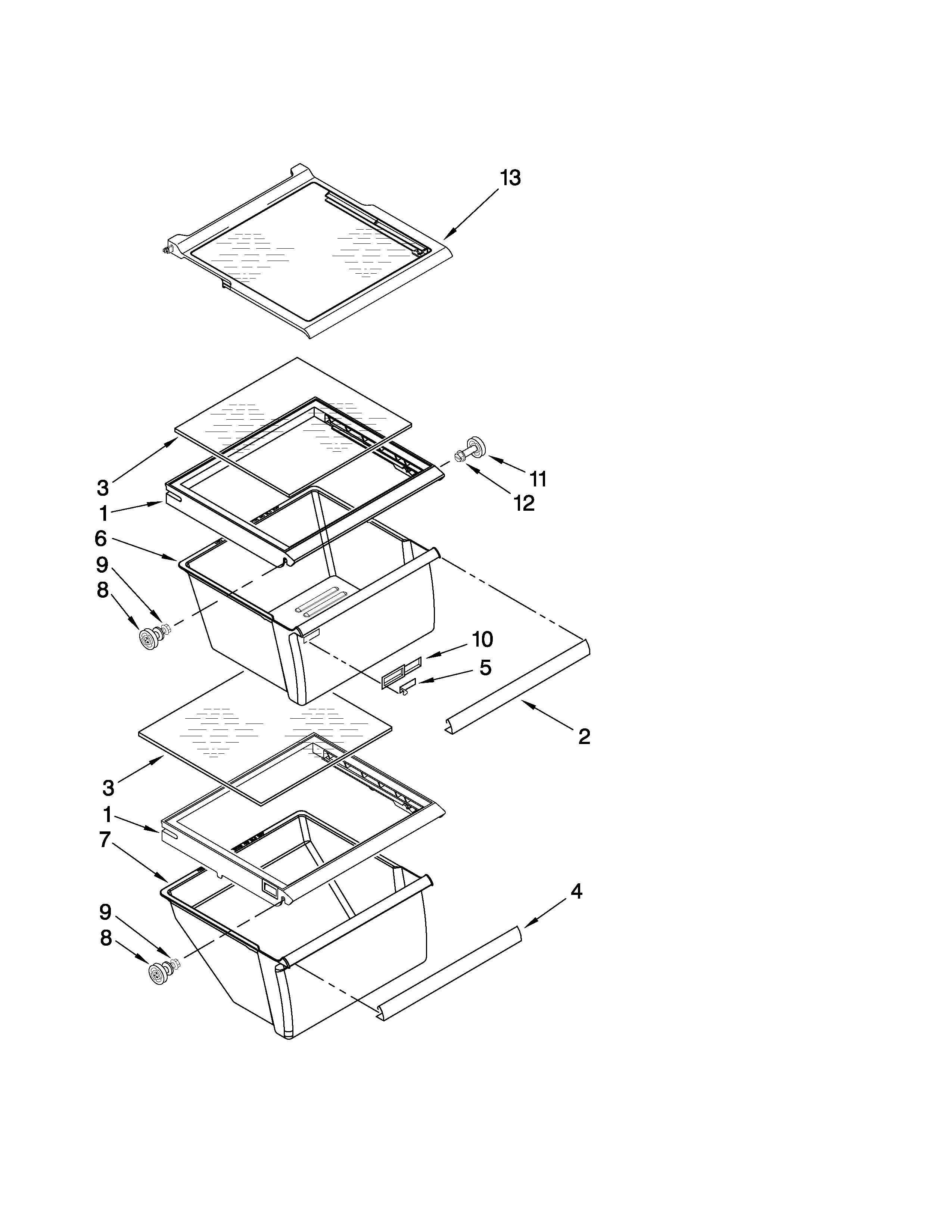 Maytag MSD2574VEW00 refrigerator shelf parts diagram