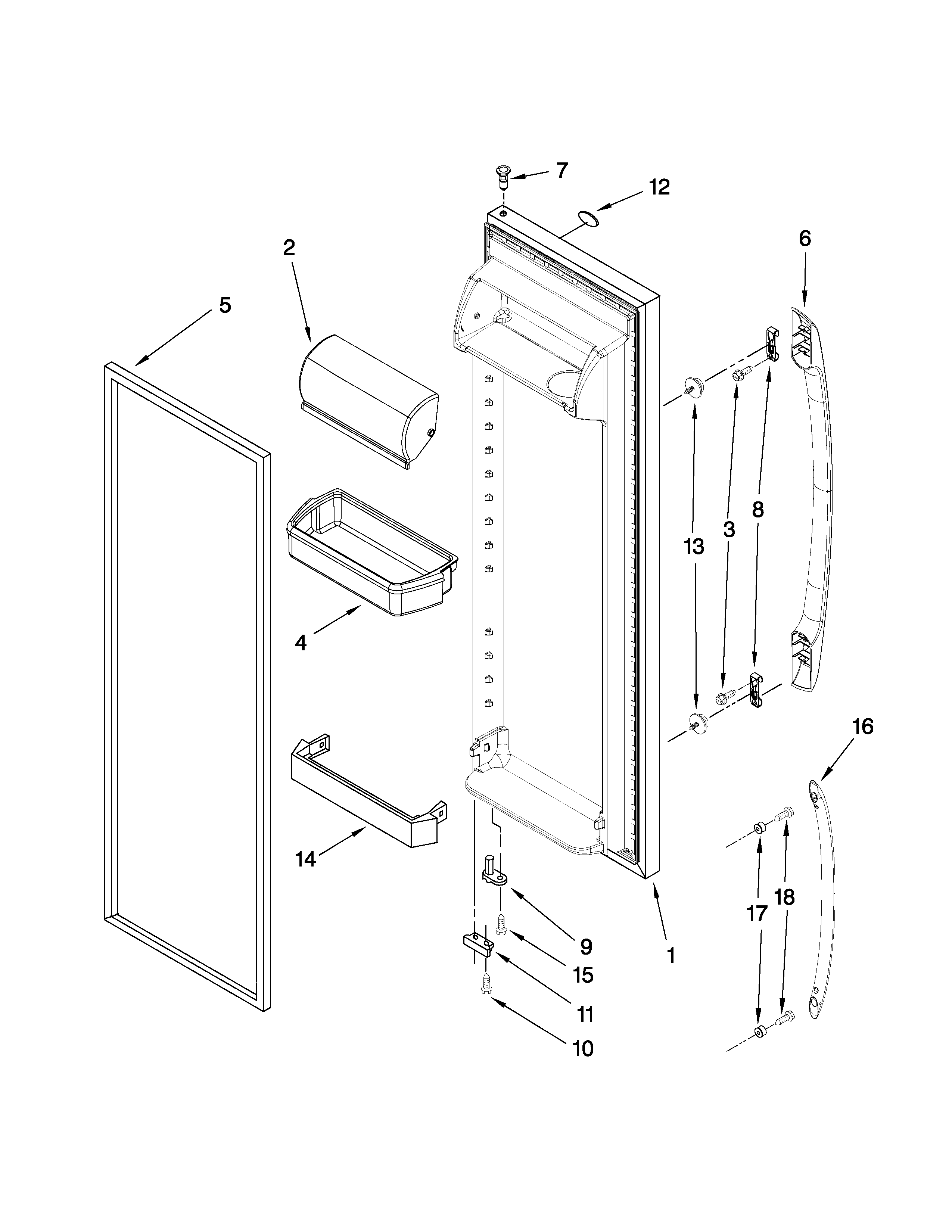 Amana ASD2522WRB02 refrigerator door parts diagram