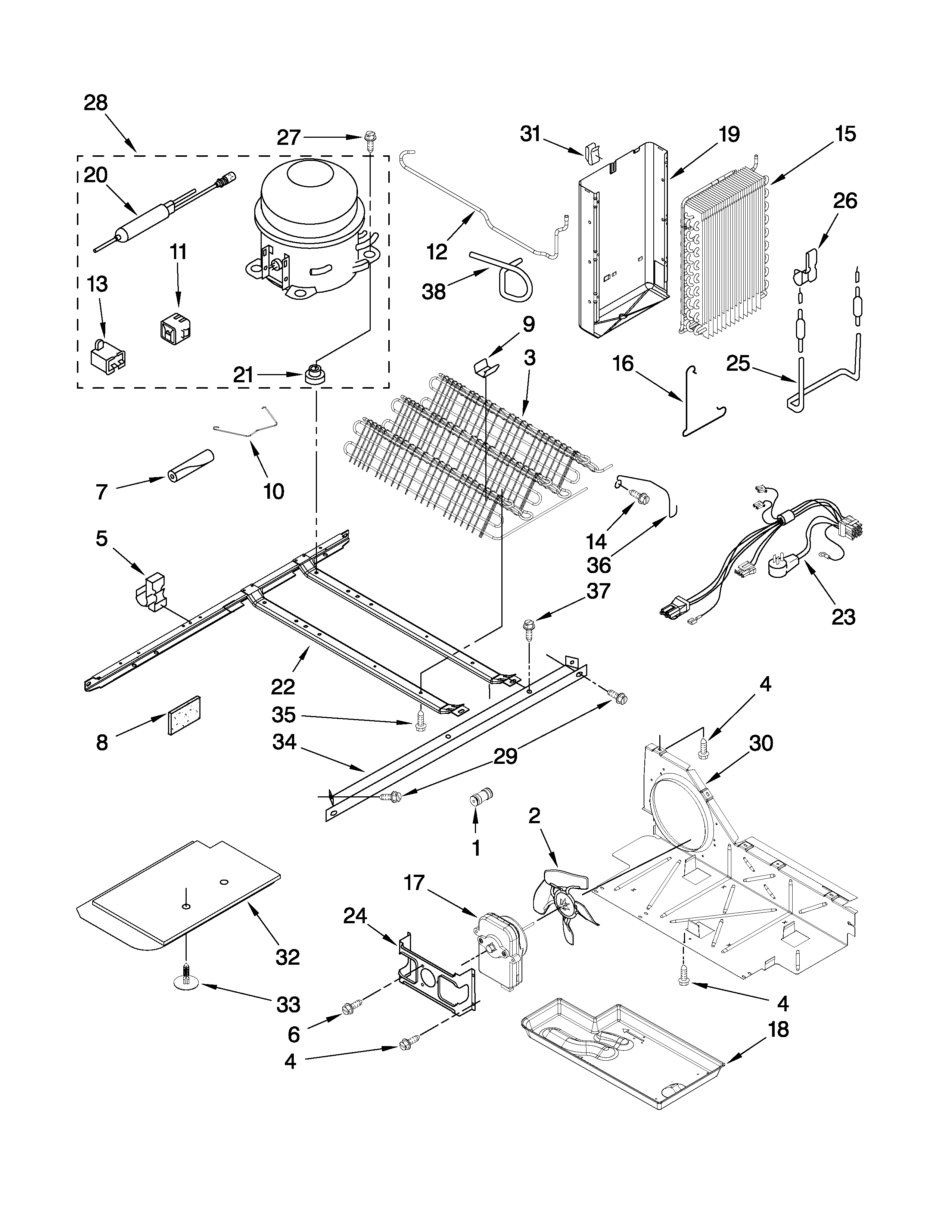 Amana ASD2522WRB02 unit parts diagram