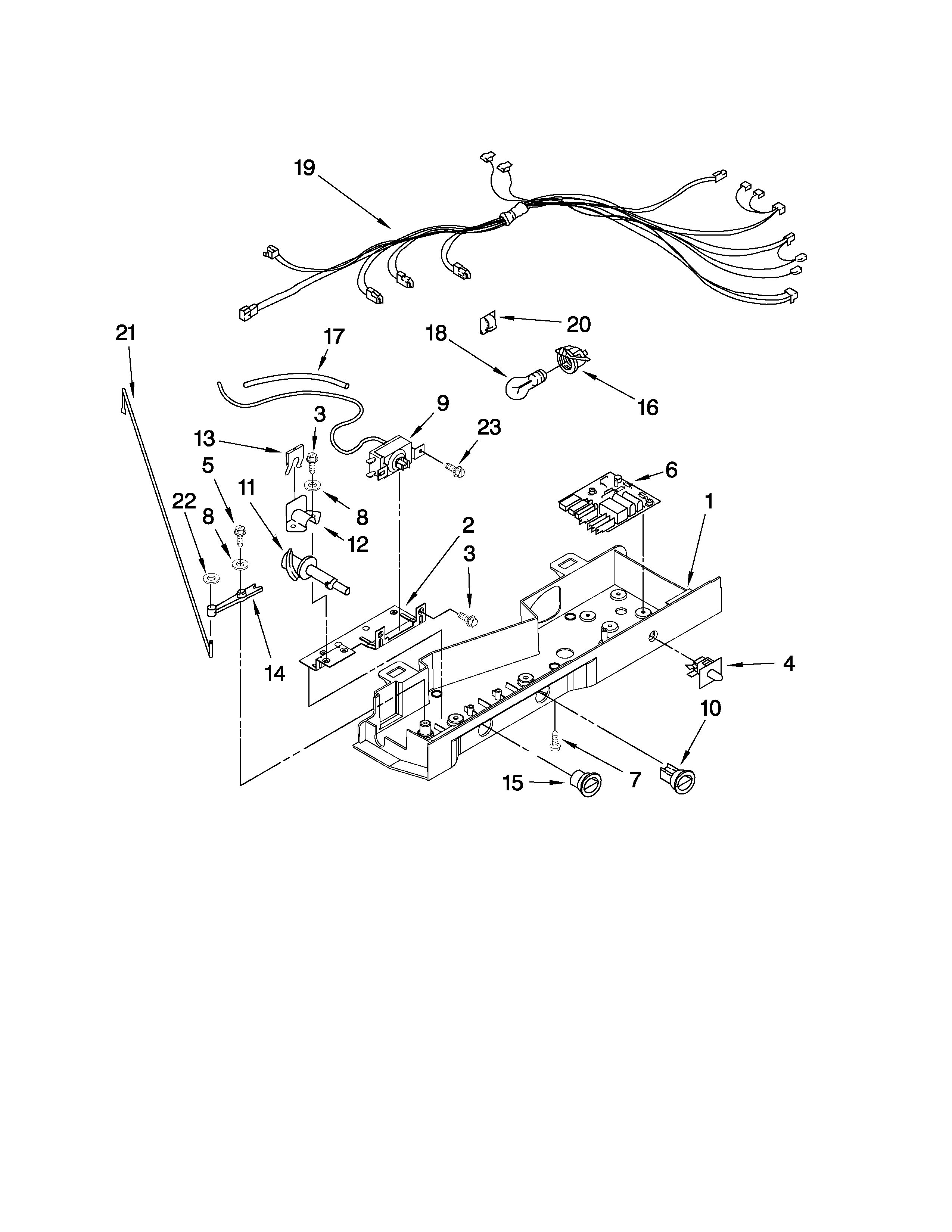 Amana ASD2522WRB02 control parts diagram