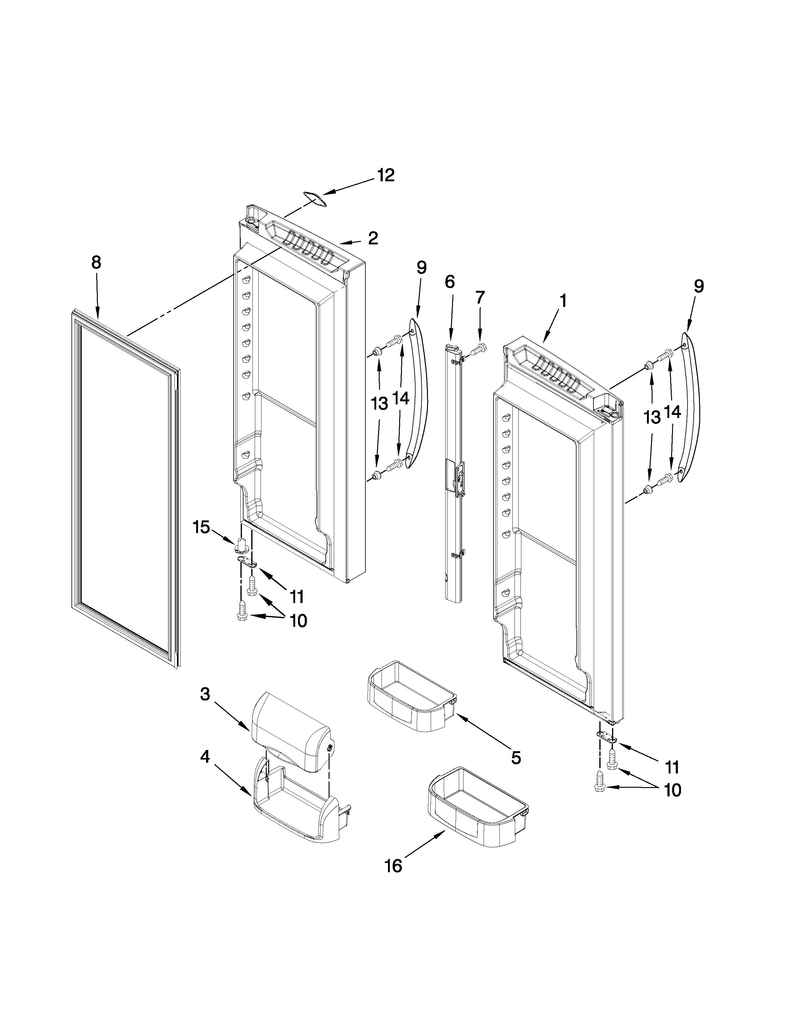 Maytag MFD2562VEB3 refrigerator door parts diagram