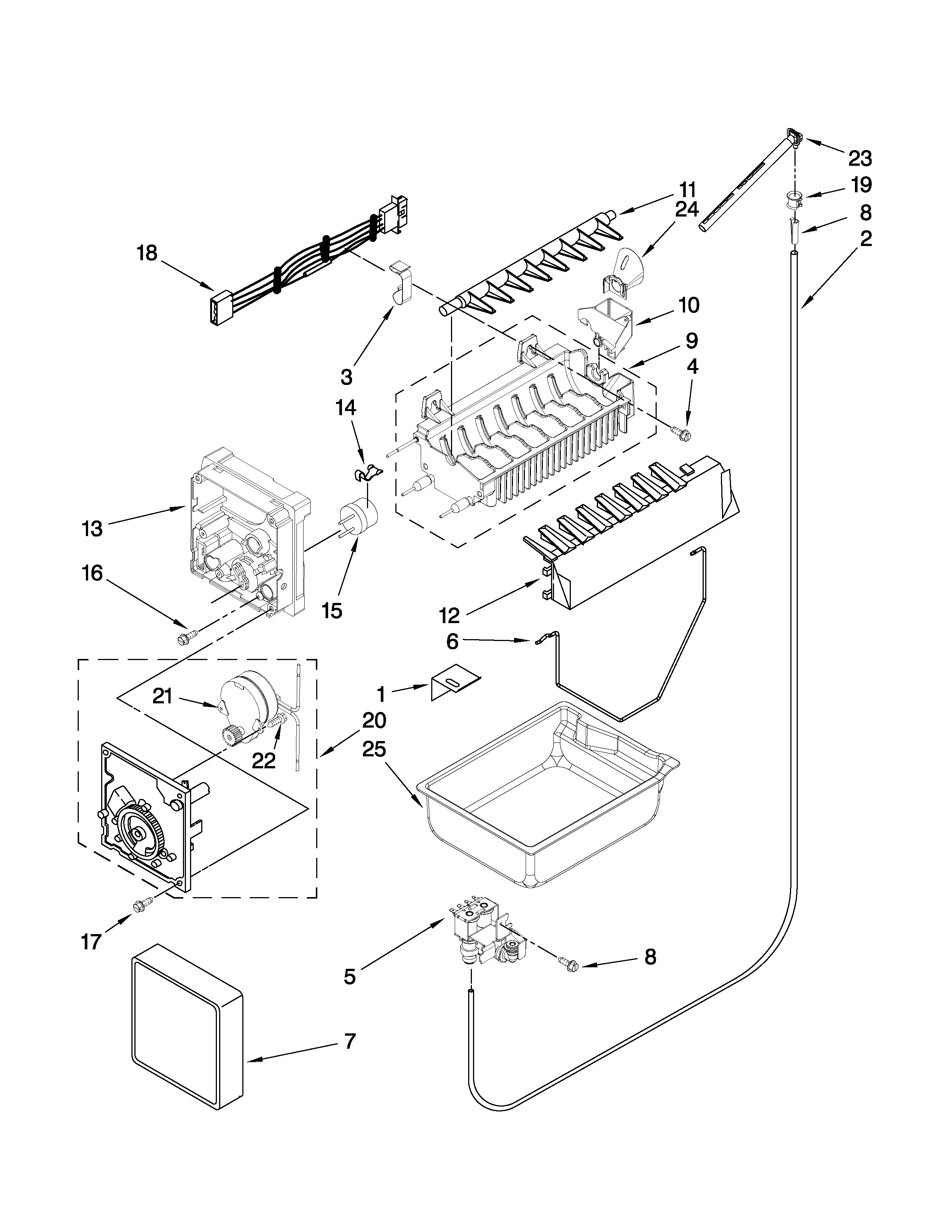 Maytag MFD2562VEB3 icemaker parts diagram