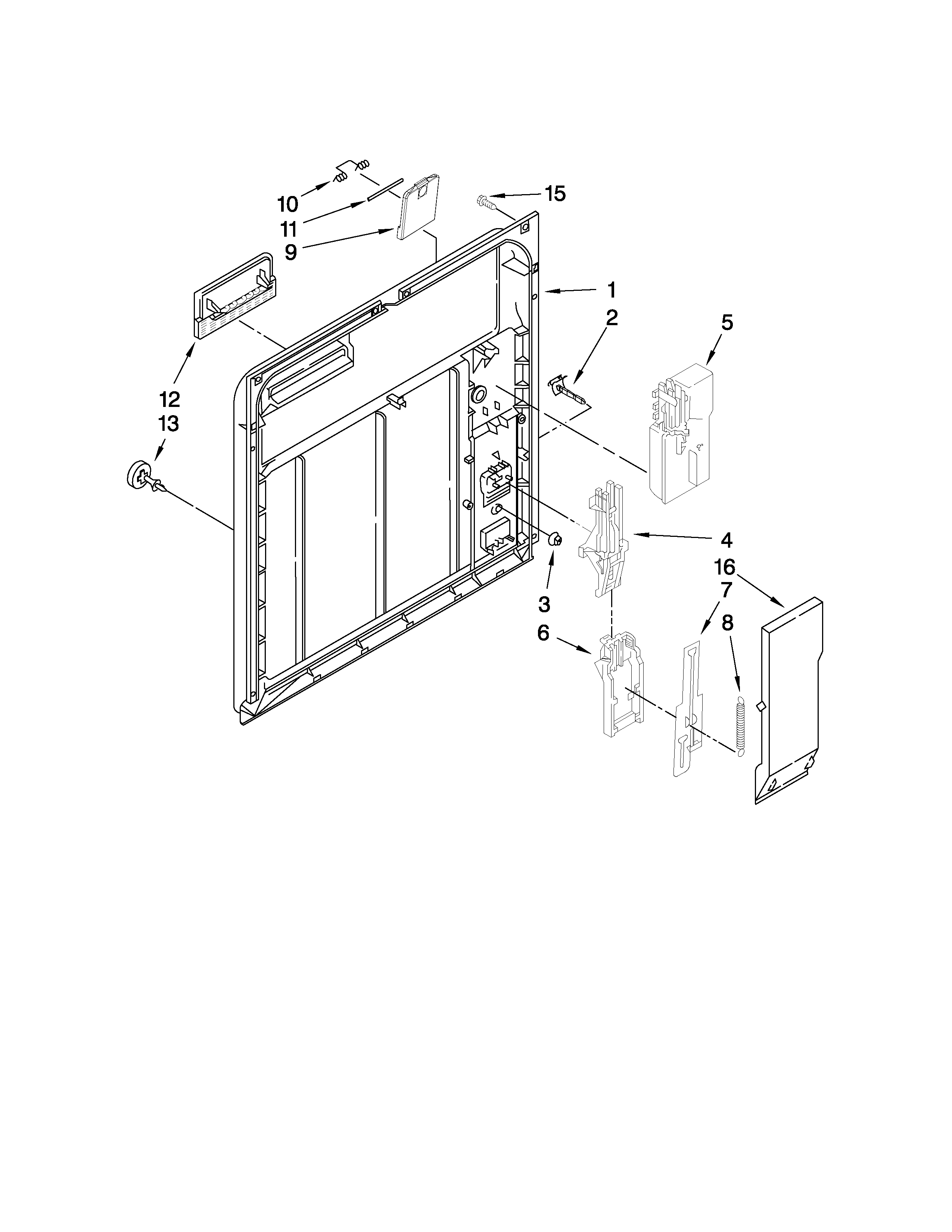 Magic Chef CDB4000XQ0 inner door parts diagram